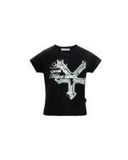 Dico Hiphop Angels Fitted Baby Tee Black