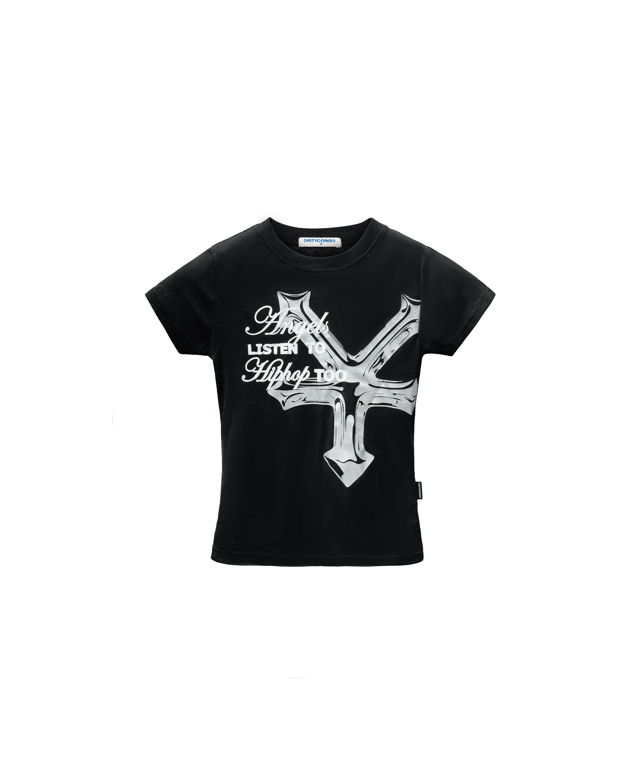 Dico Hiphop Angels Fitted Baby Tee Black