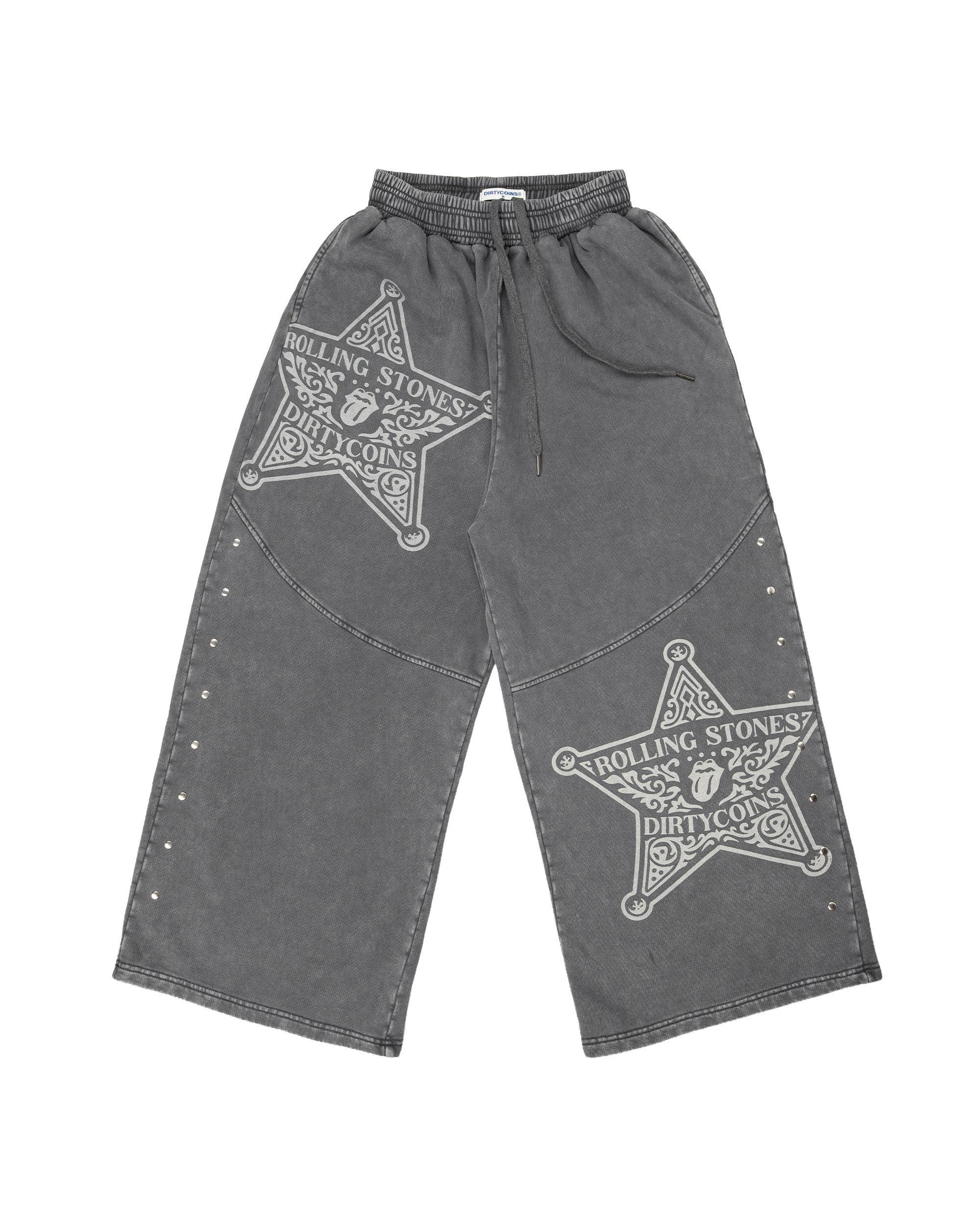 DCxRS Sheriff Print Faded Sweatpants Black