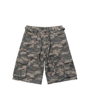 DirtyCoins Drawstring Camo Denim Cargo Shorts