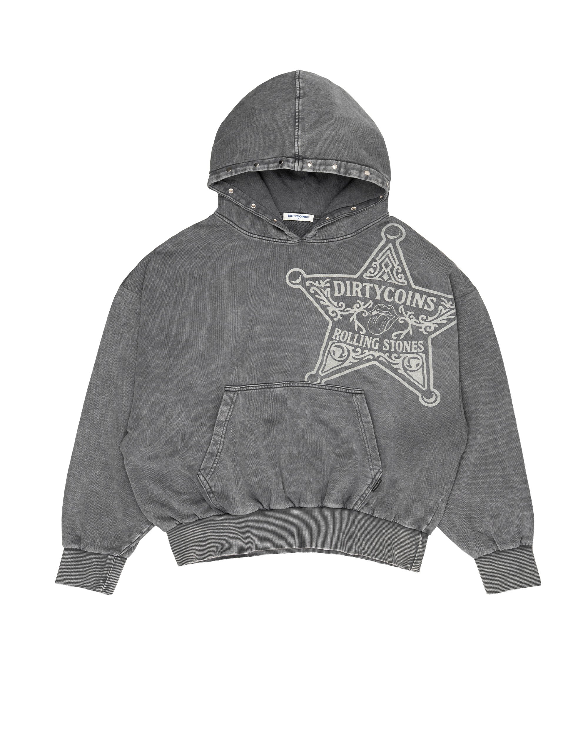 DCxRS Sheriff Washed Oversized Hoodie Black