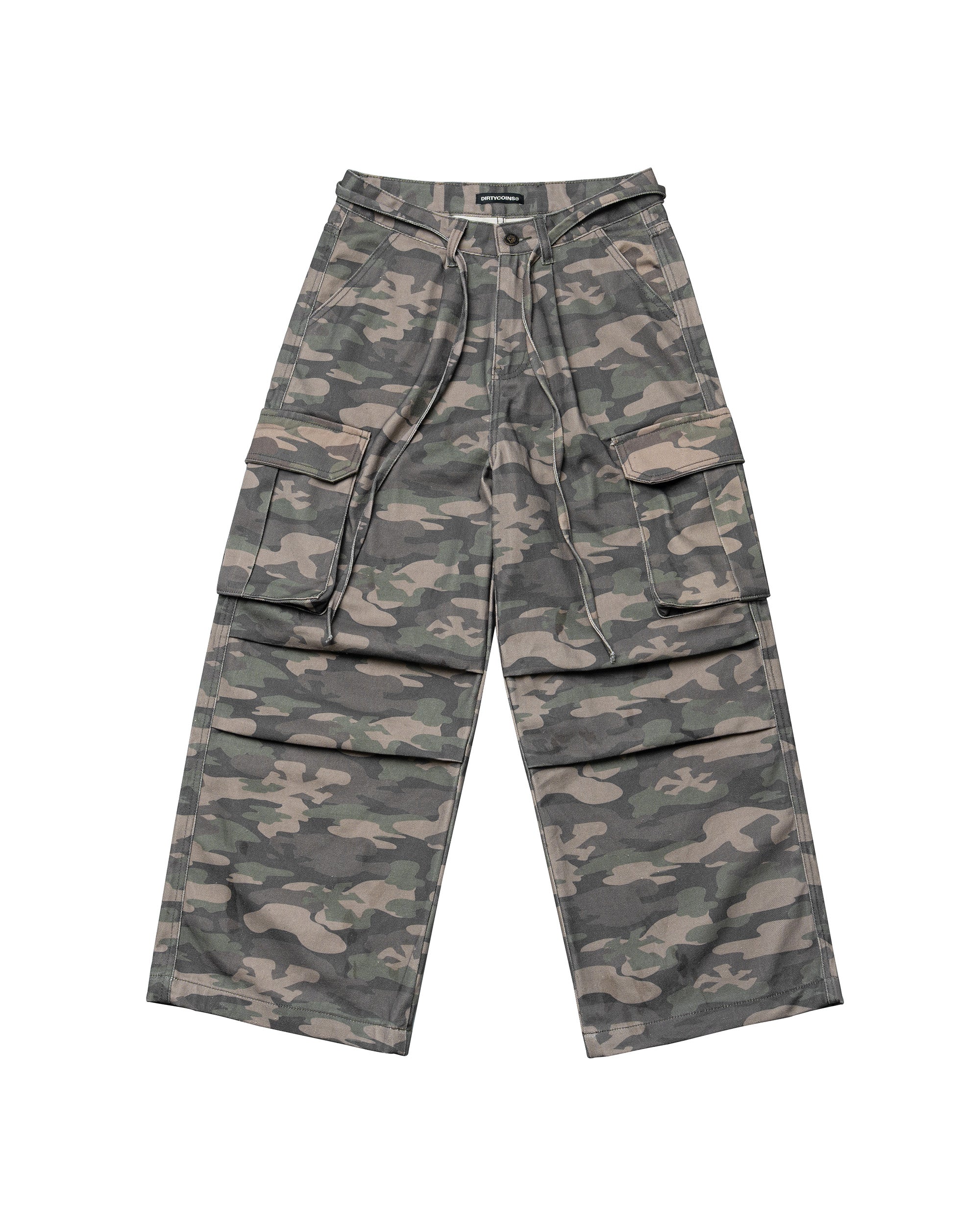 DirtyCoins Drawstring Camo Denim Cargo Pants