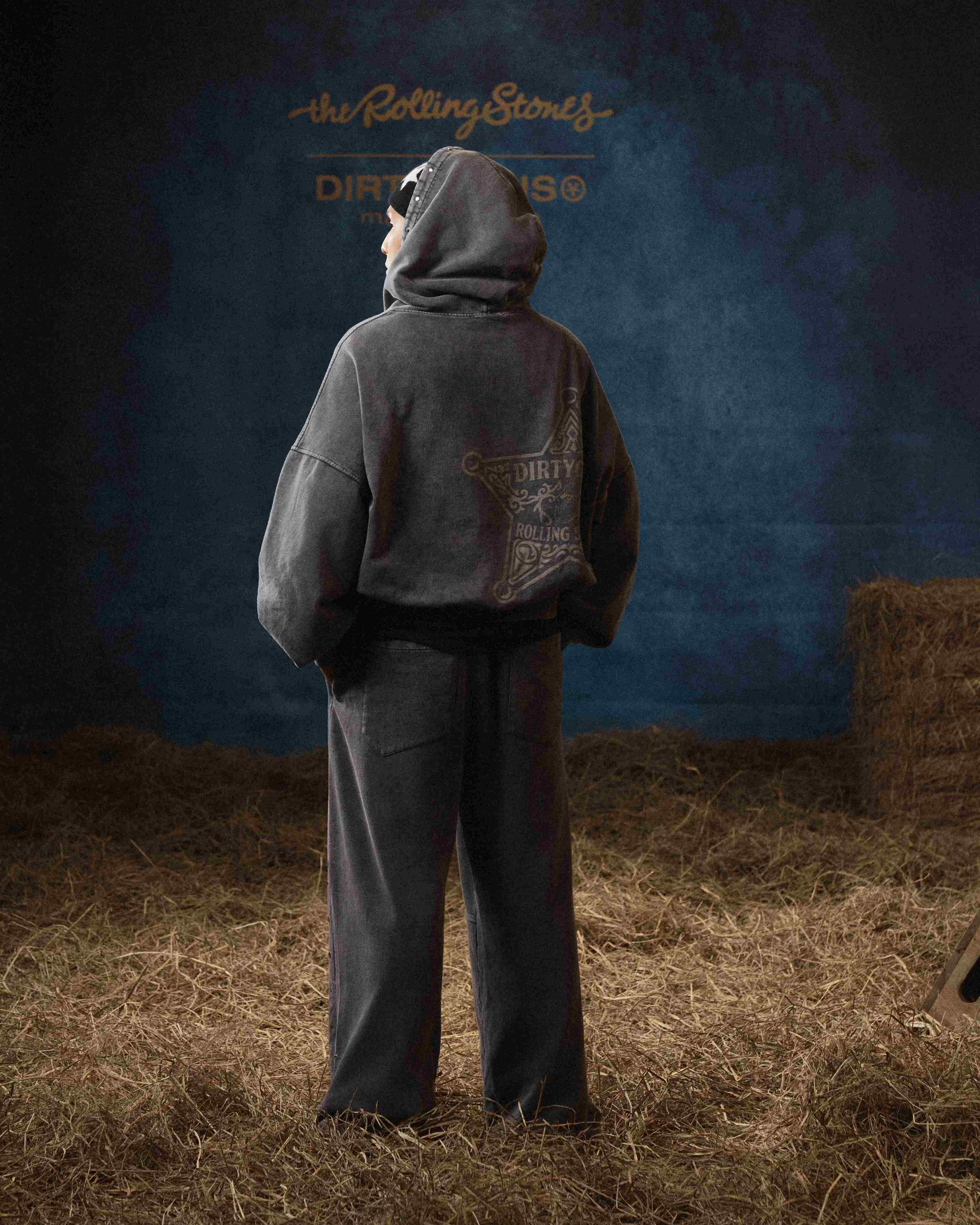 DCxRS Sheriff Print Faded Sweatpants Black