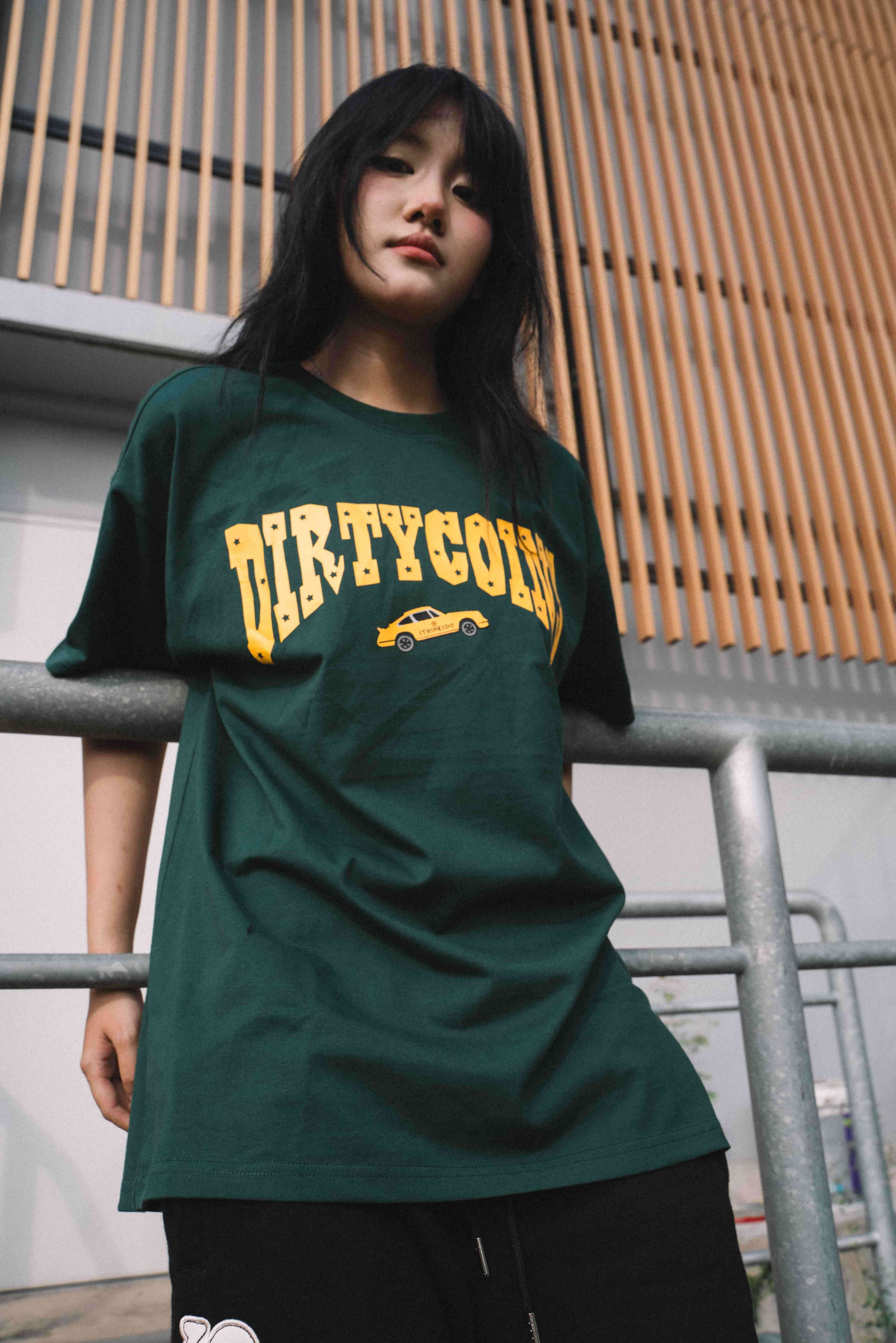 DirtyCoins Western Logo Print T-Shirt Green