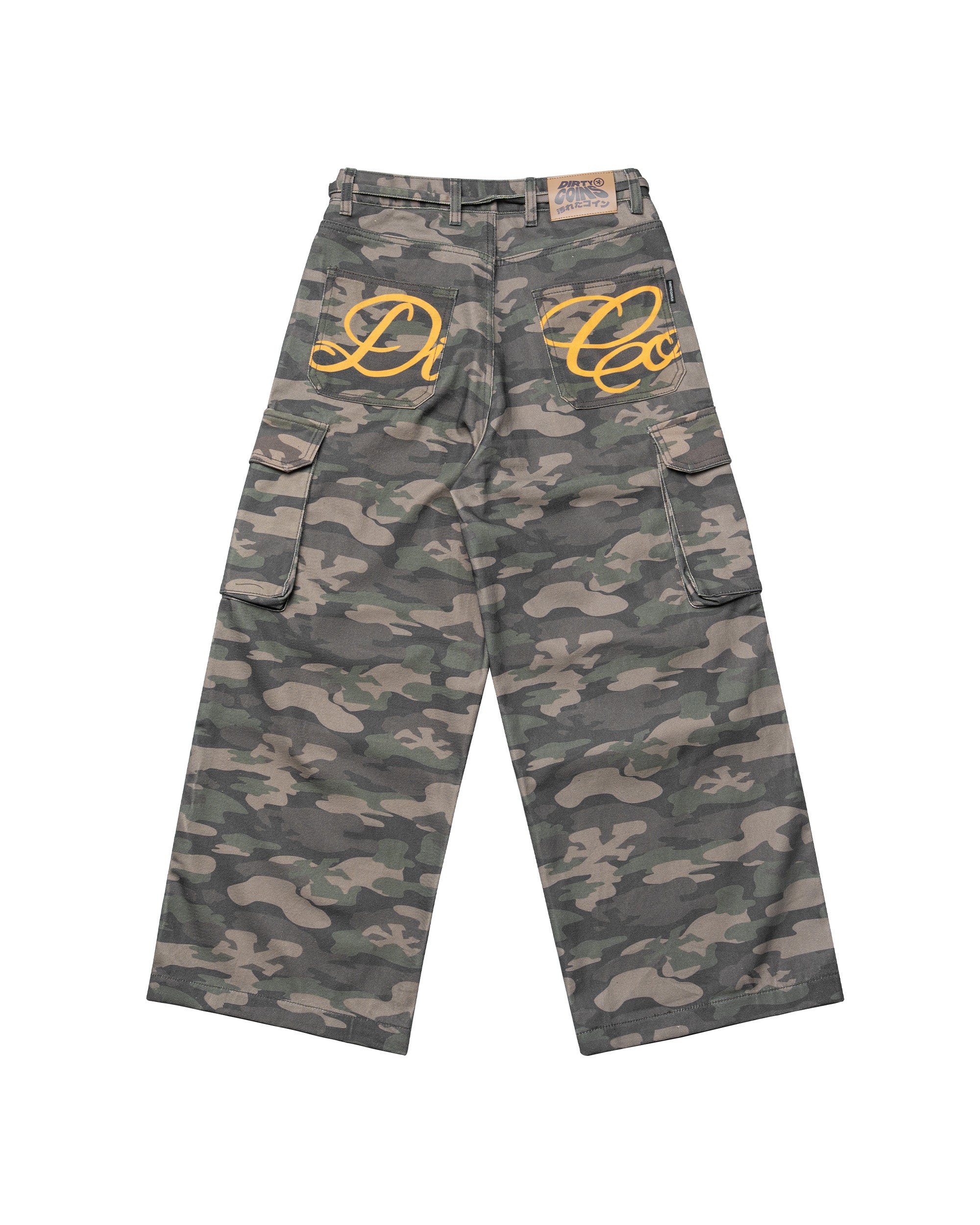 DirtyCoins Drawstring Camo Denim Cargo Pants