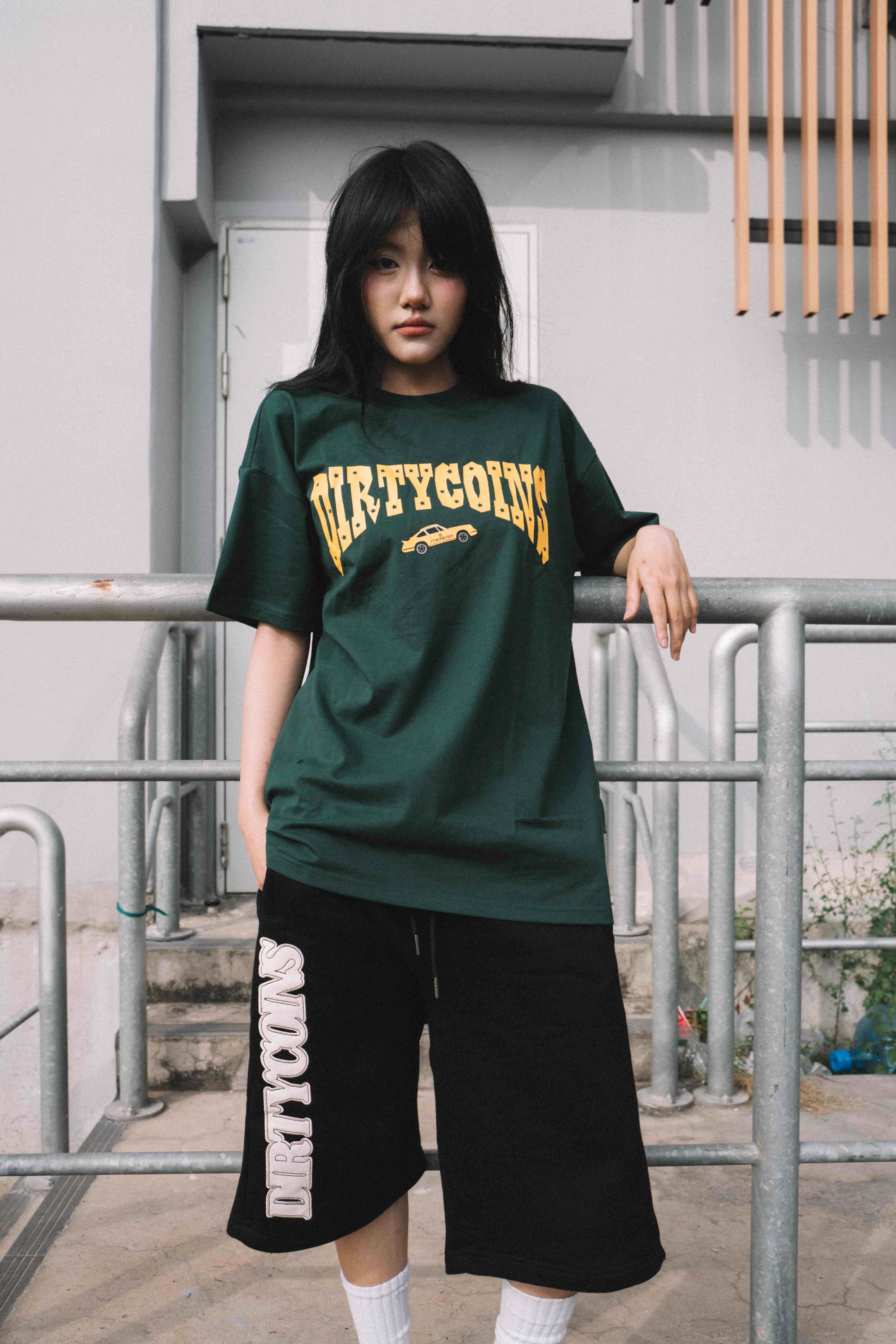 DirtyCoins Western Logo Print T-Shirt Green