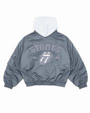 DCxRS Patch Hooded Bomber Jacket Grey