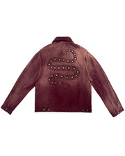 DCxRS Western Rivet Snake Denim Jacket Red