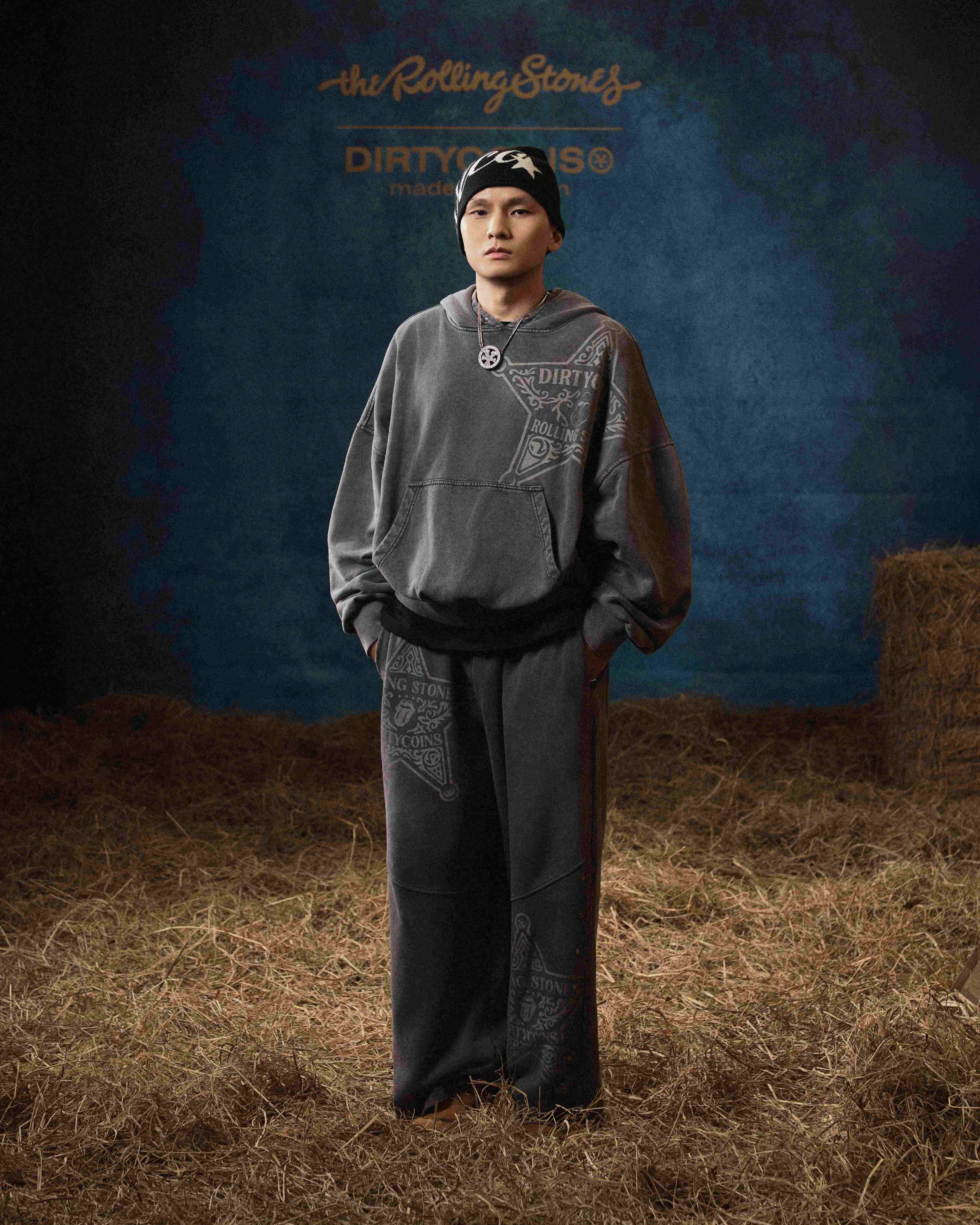 DCxRS Sheriff Washed Oversized Hoodie Black