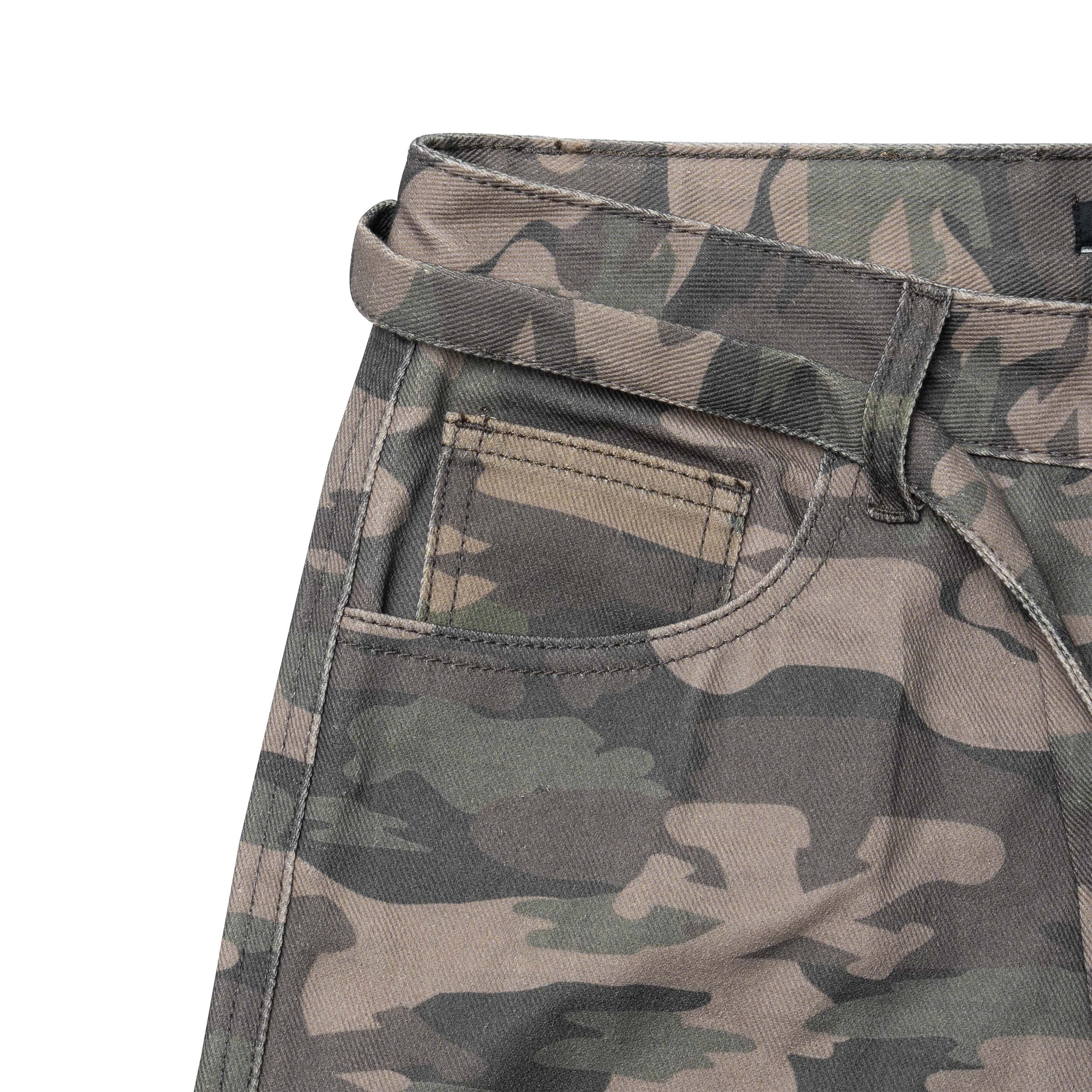 DirtyCoins Drawstring Camo Denim Cargo Shorts