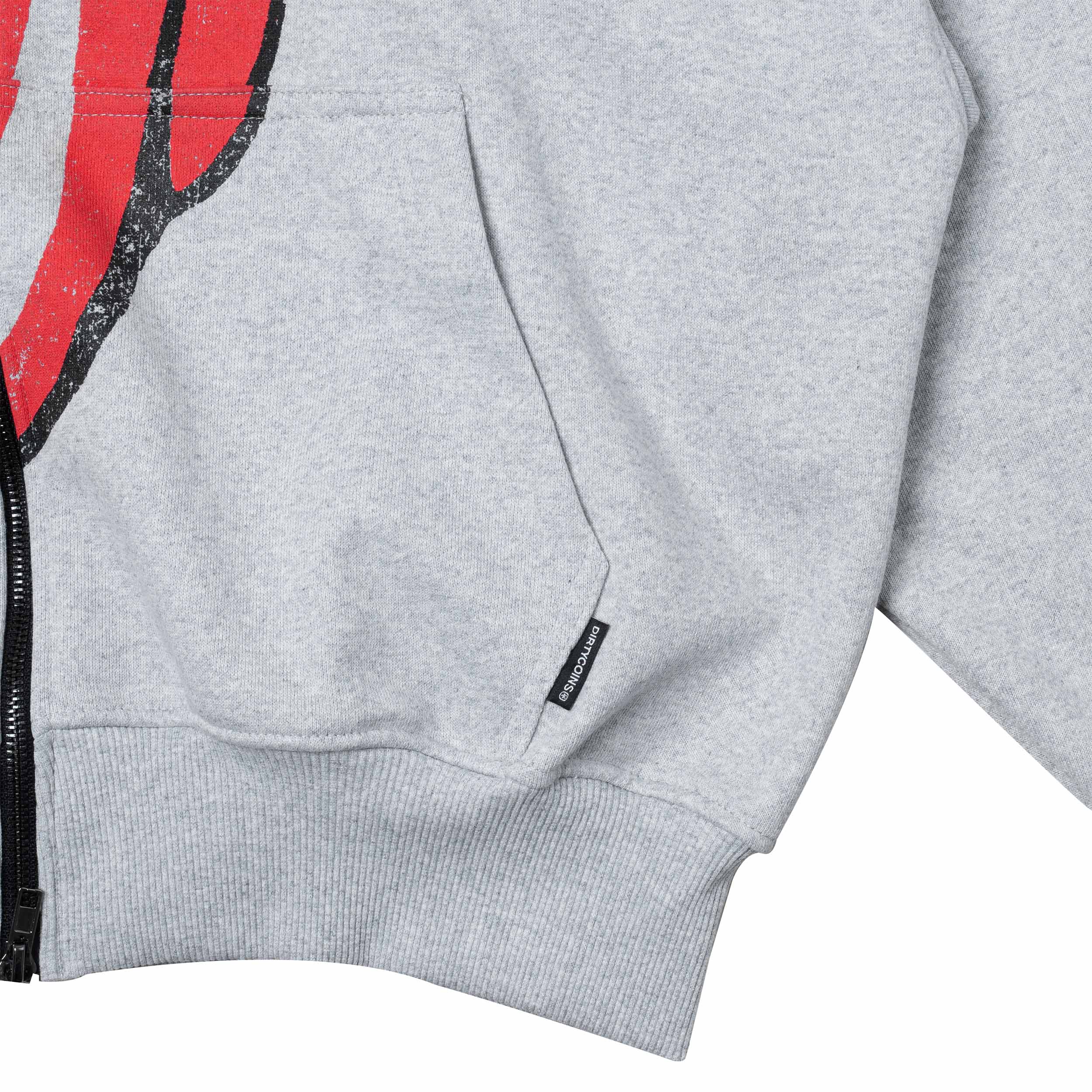 DCxRS Vint Tongue Zip Up Hoodie Grey