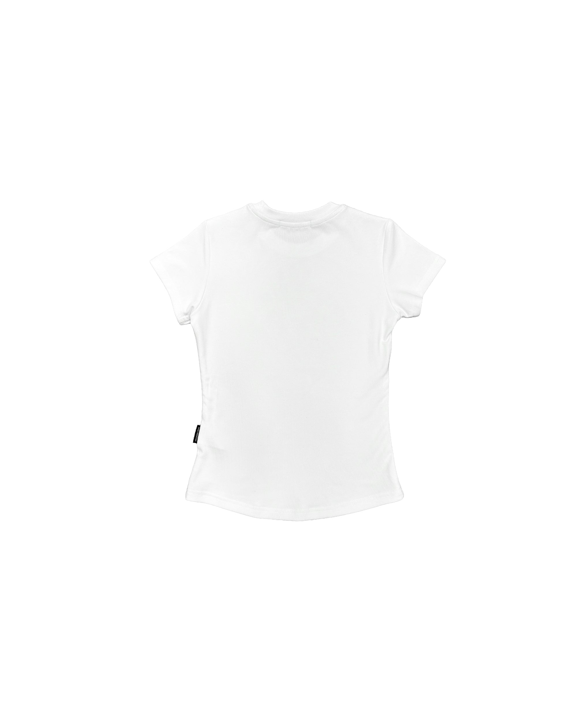DCxRS Vintage Tongue Fitted Baby Tee White
