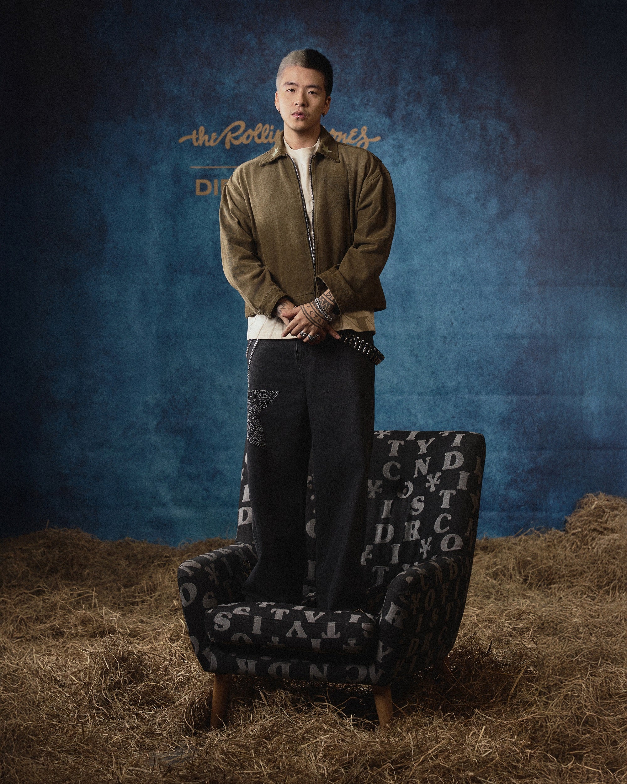 DCxRS Sheriff Patches Denim Pants Black