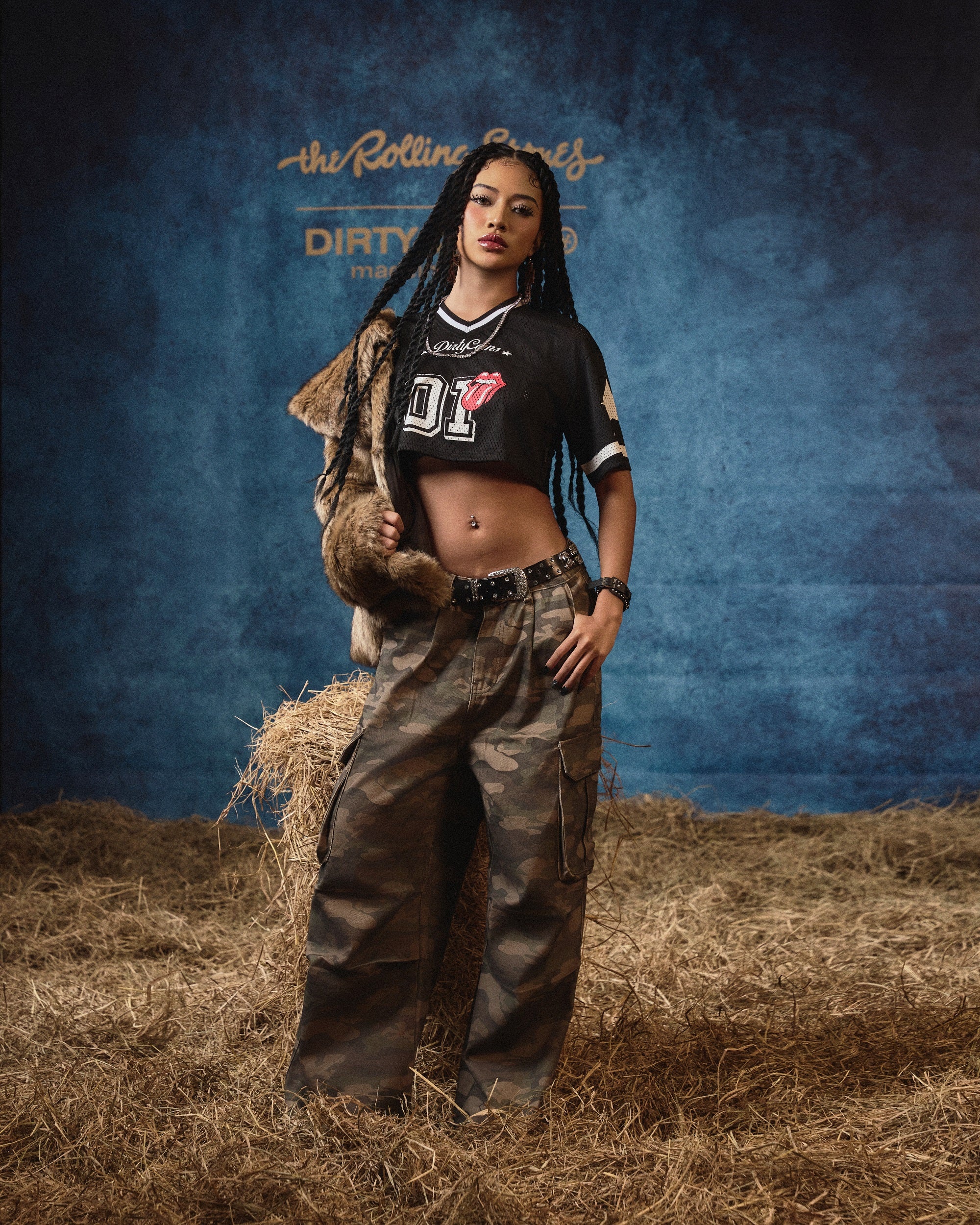 DCxRS Star 01 Football Jersey Croptop Black