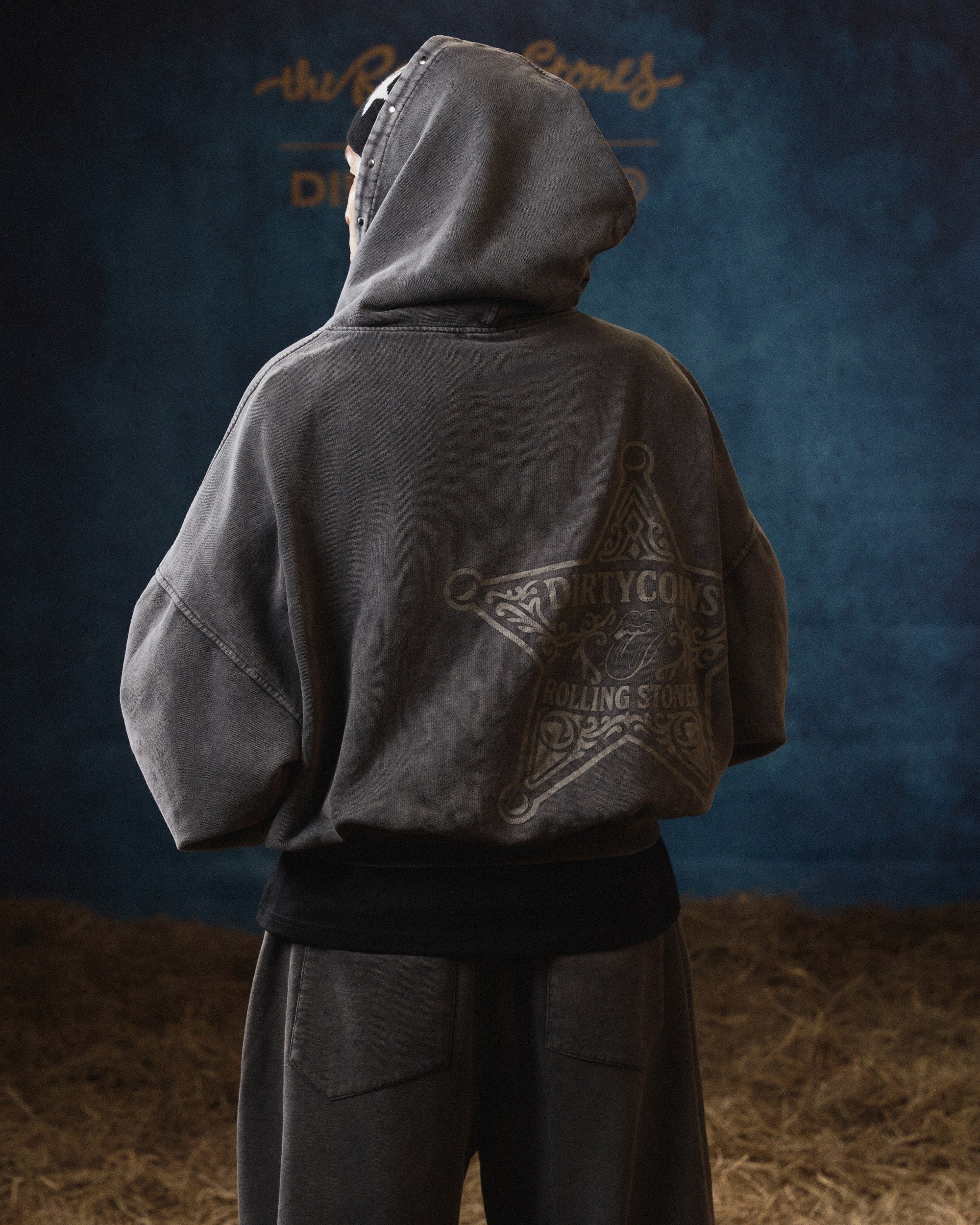 DCxRS Sheriff Print Faded Sweatpants Black