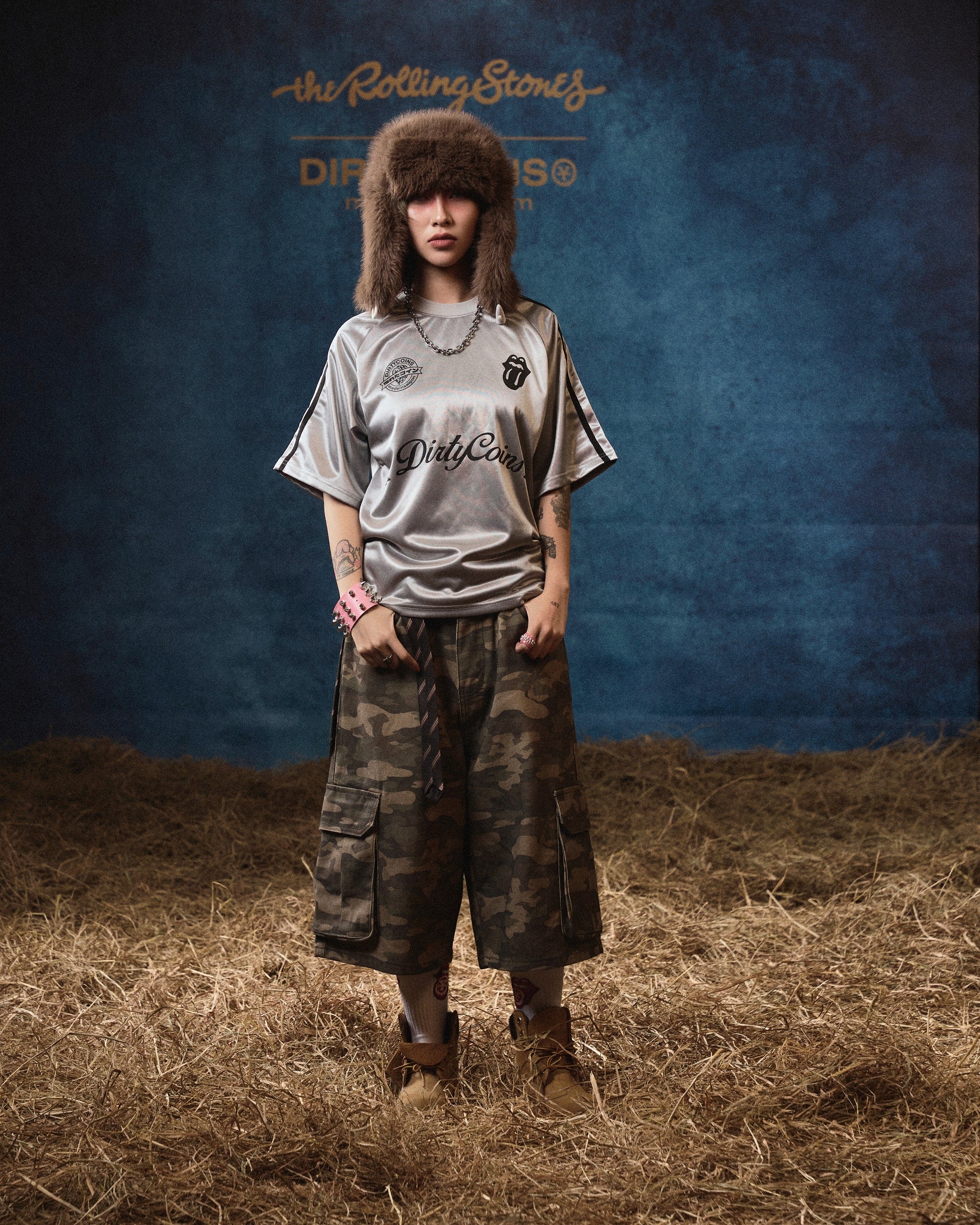 DCxRS Logo Glossy Soccer Jersey Grey