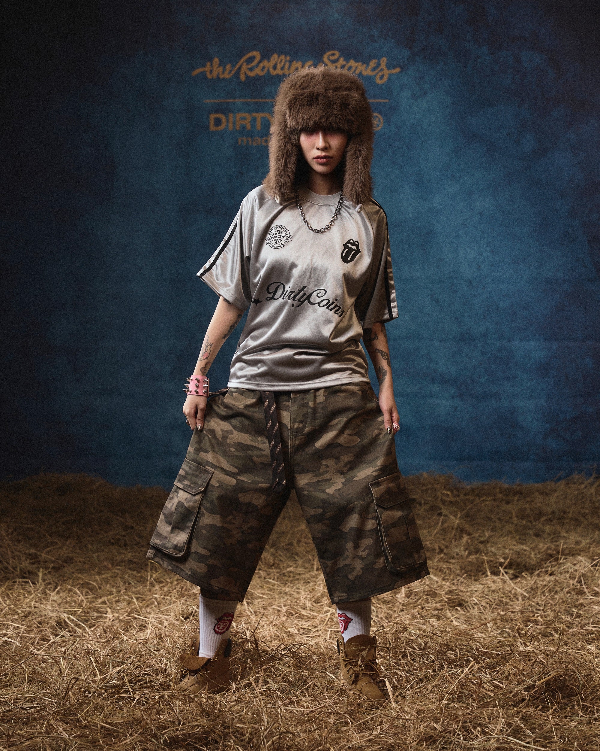 DCxRS Logo Glossy Soccer Jersey Grey