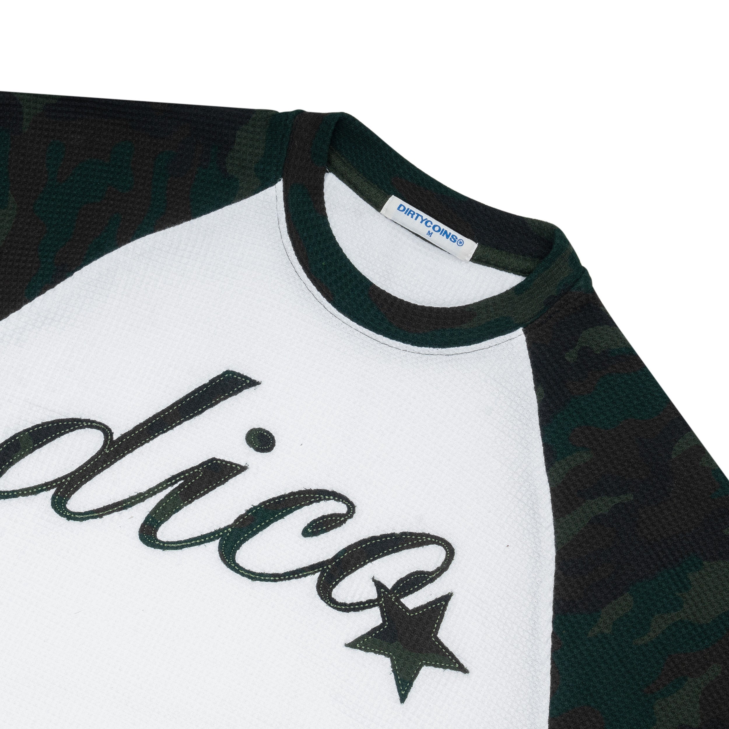 Dico Star Camo Raglan Waffle LS T-shirt White
