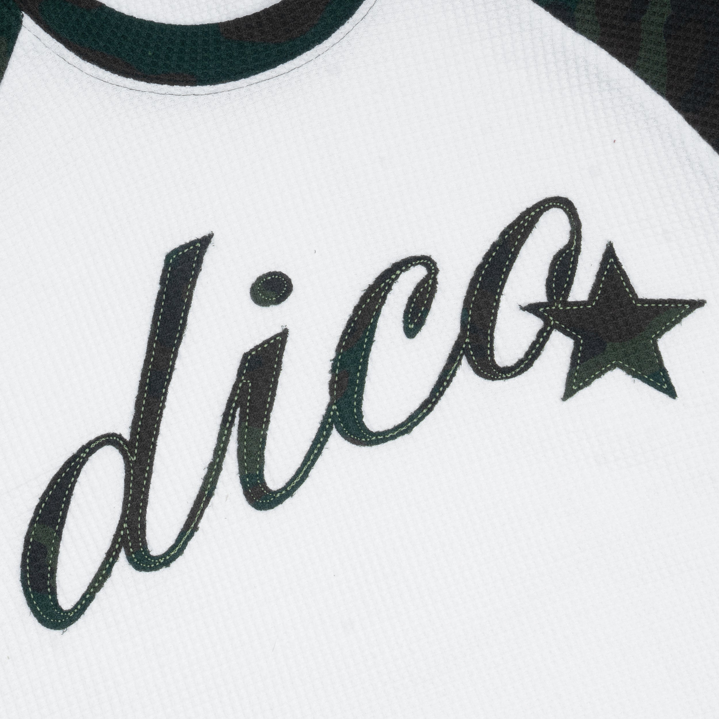 Dico Star Camo Raglan Waffle LS T-shirt White