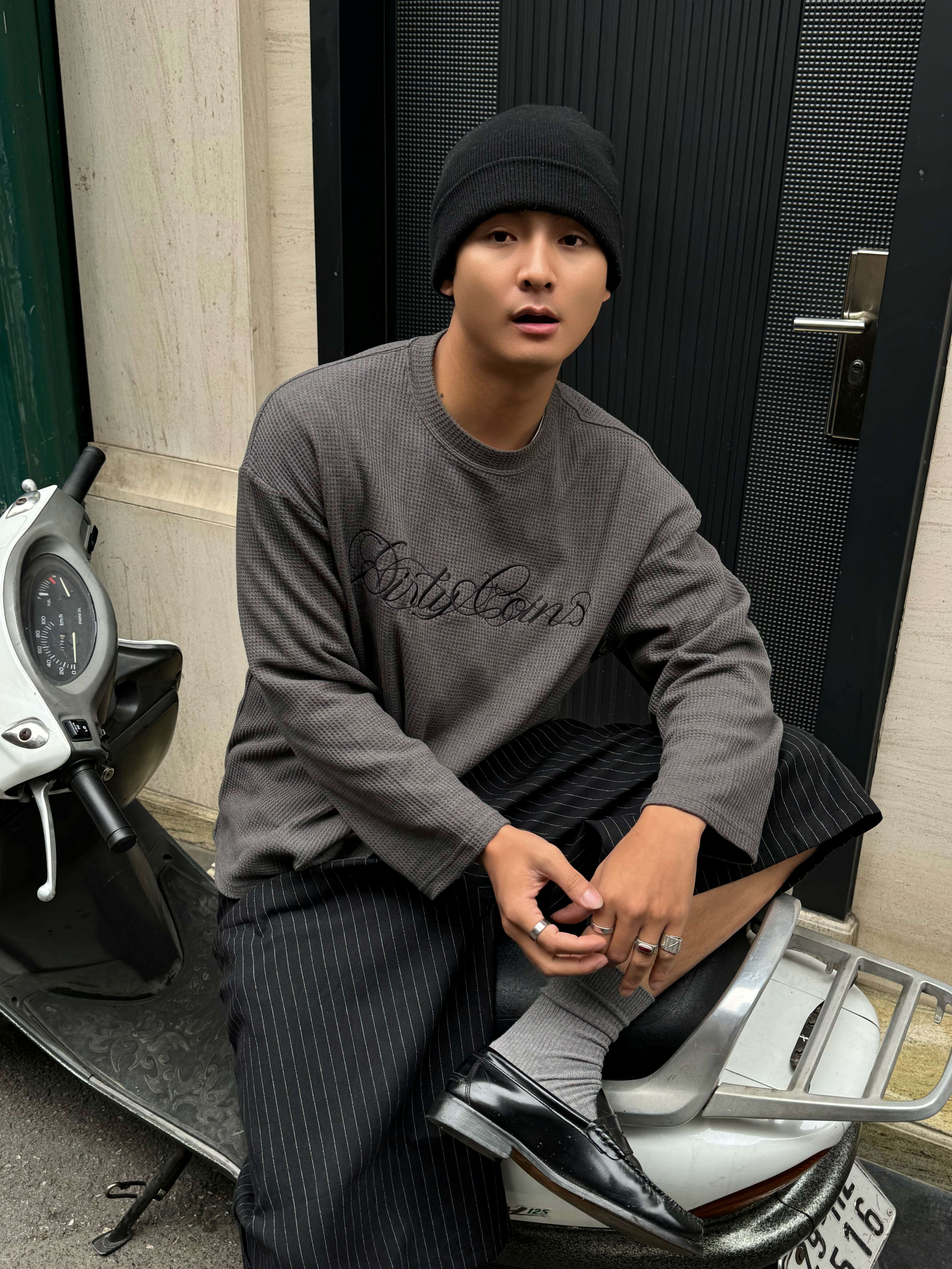 DirtyCoins Script Waffle Long Sleeve T-Shirt