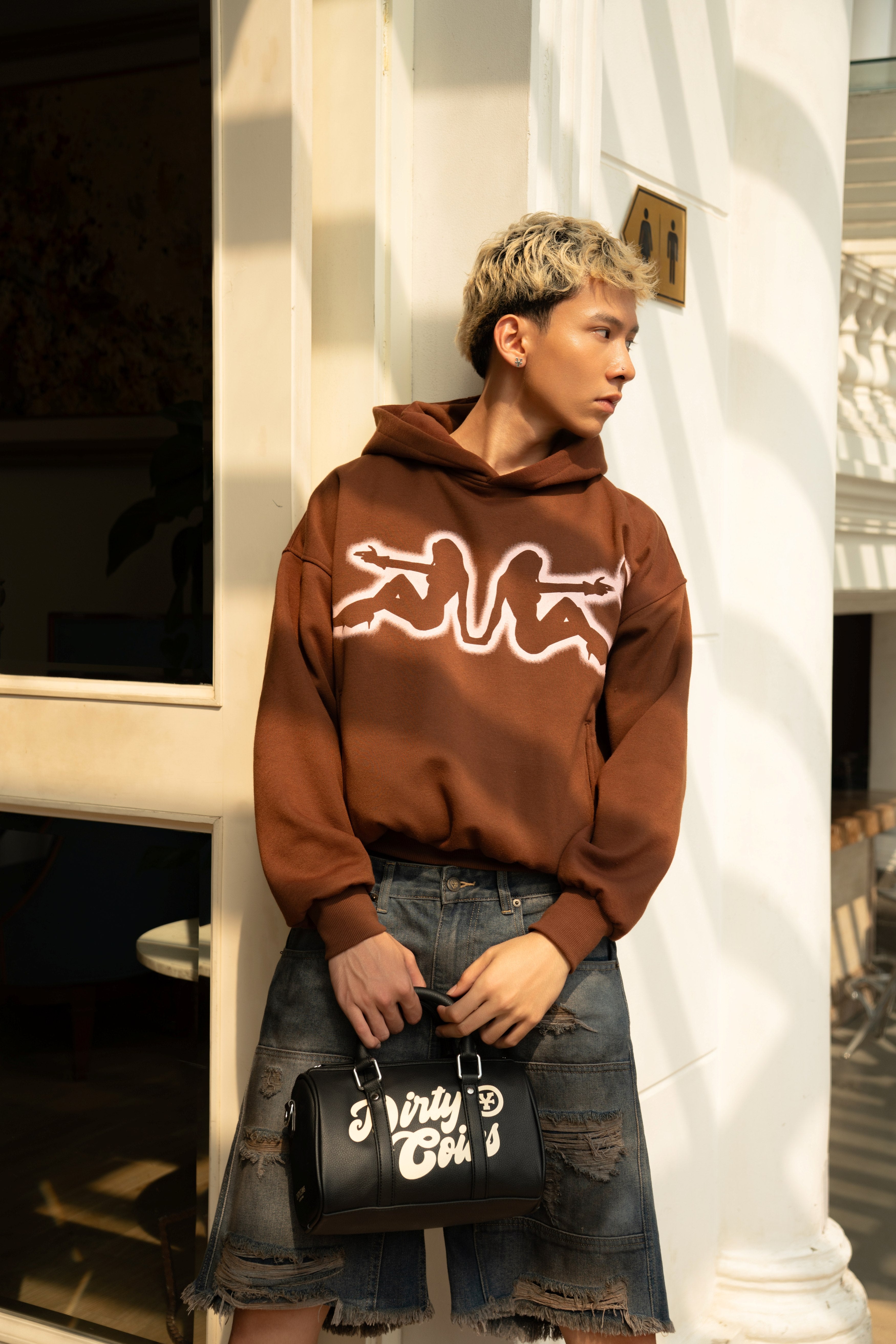 DirtyCoins Double Trouble Oversized Hoodie Brown