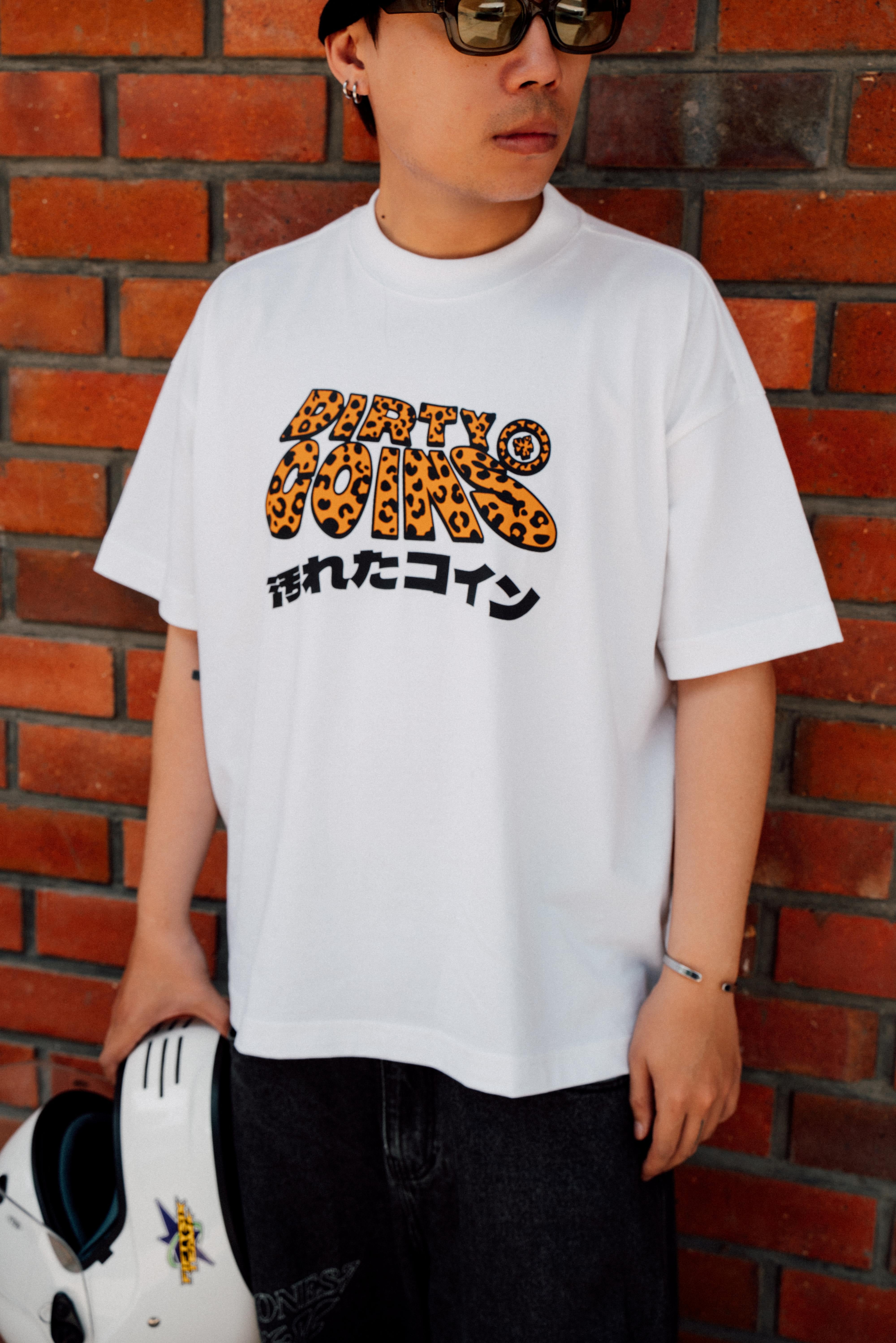 Dico Leopard Wavy Logo T-shirt White