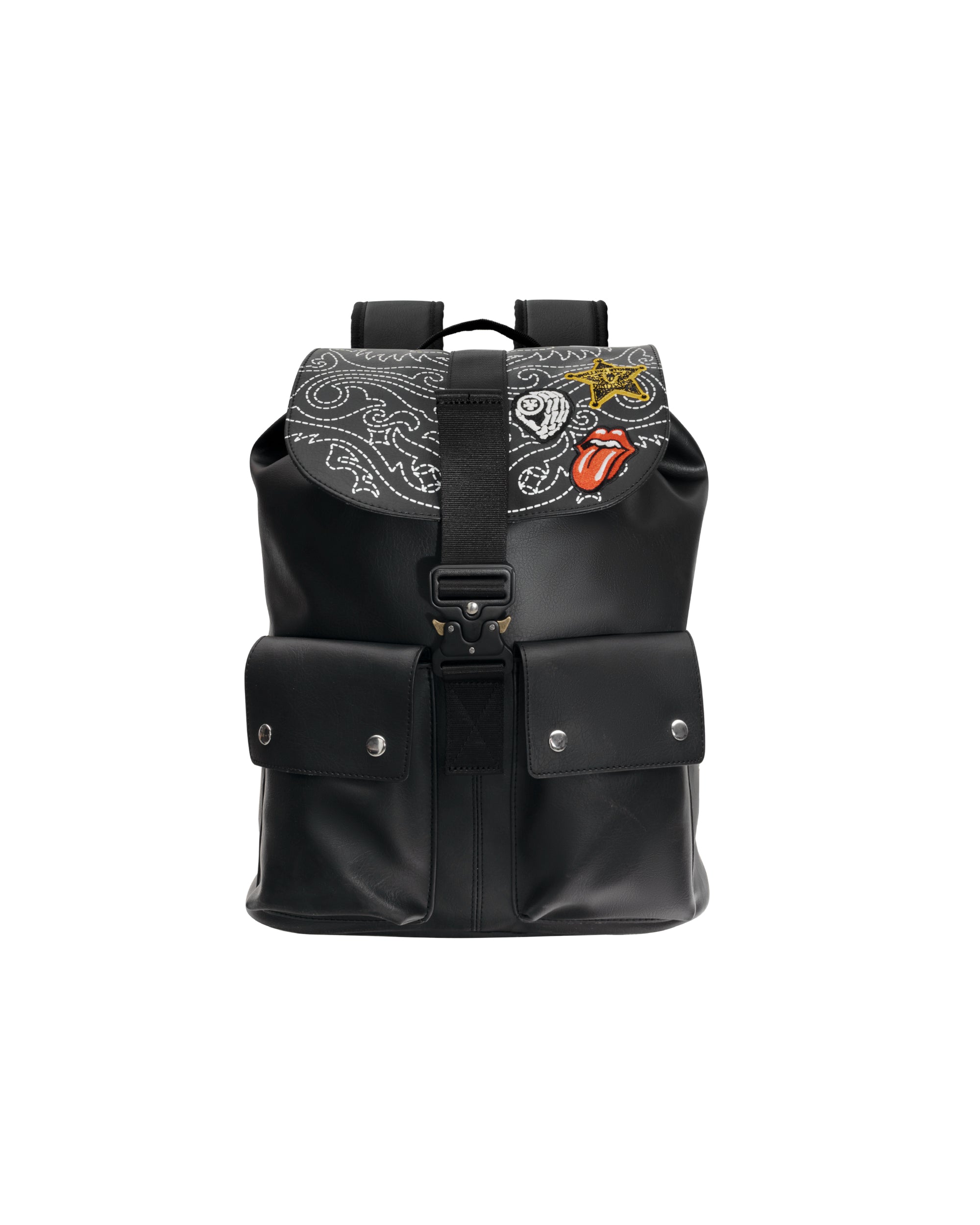 DCxRS Paches Leaher Military Backpack