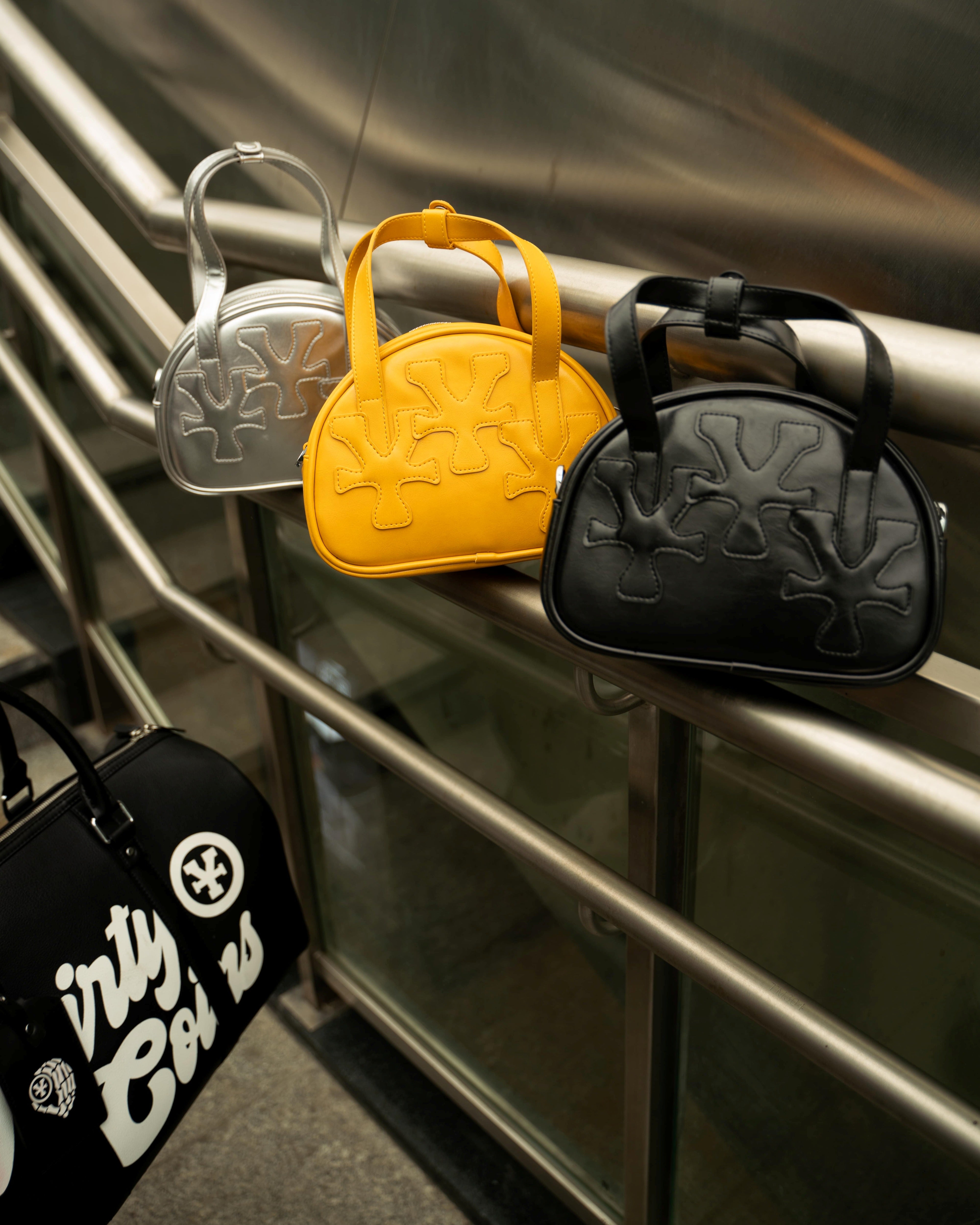 Logo Patches Mini Bowler Bag