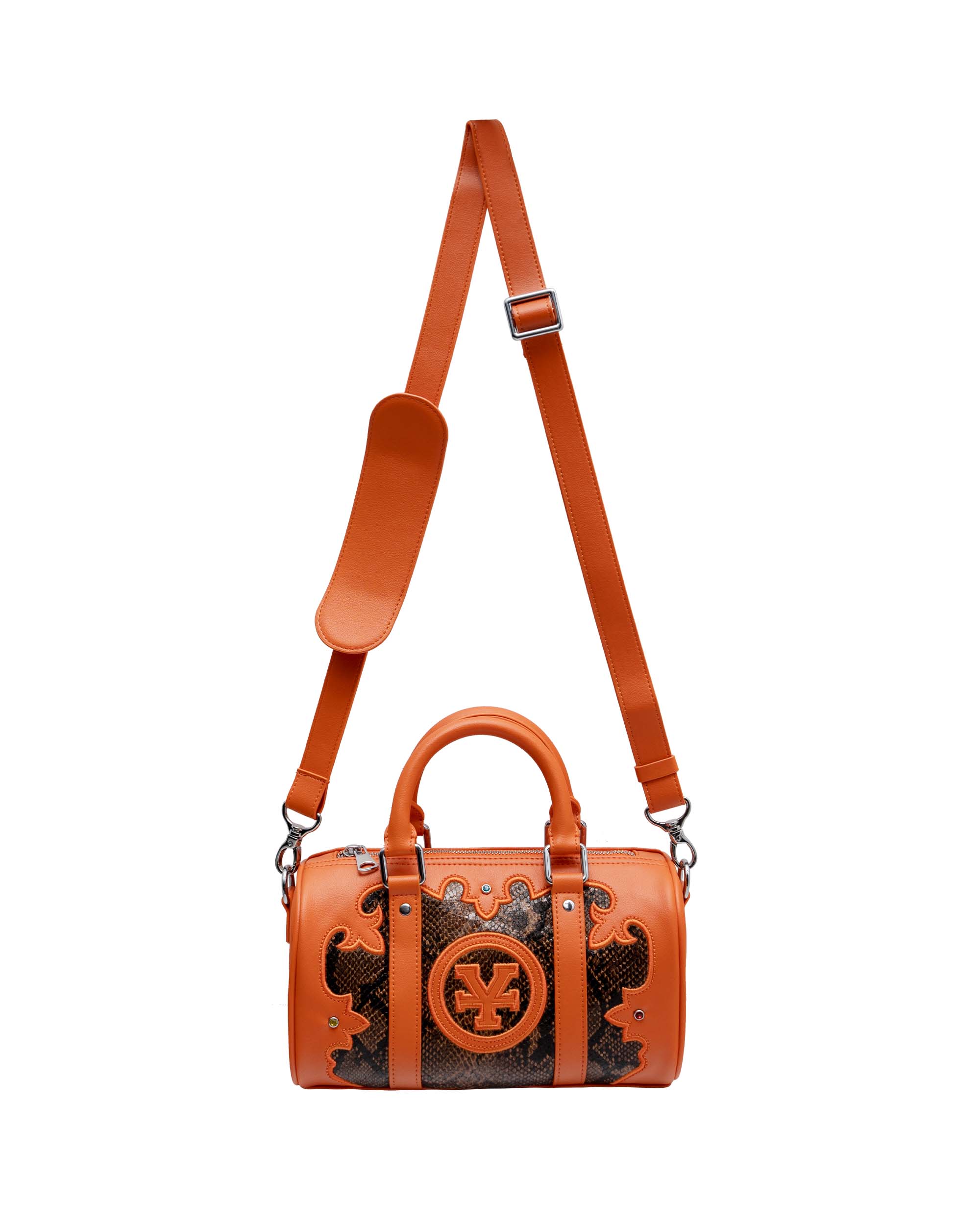 DCxRS Snake Leather Mini Bowler Bag Orange