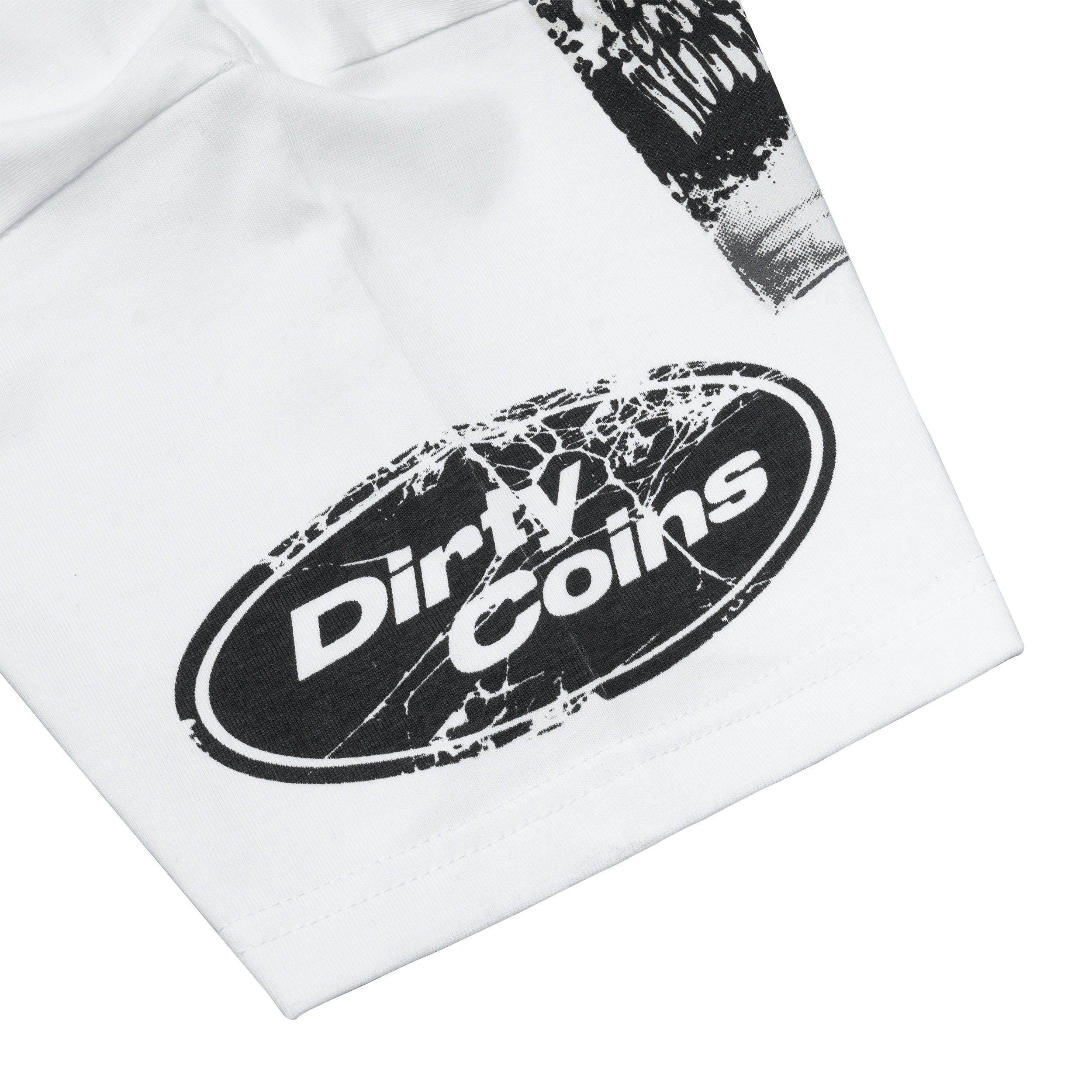 DirtyCoins Stripe Tee Trompe Loeil Print T-Shirt White