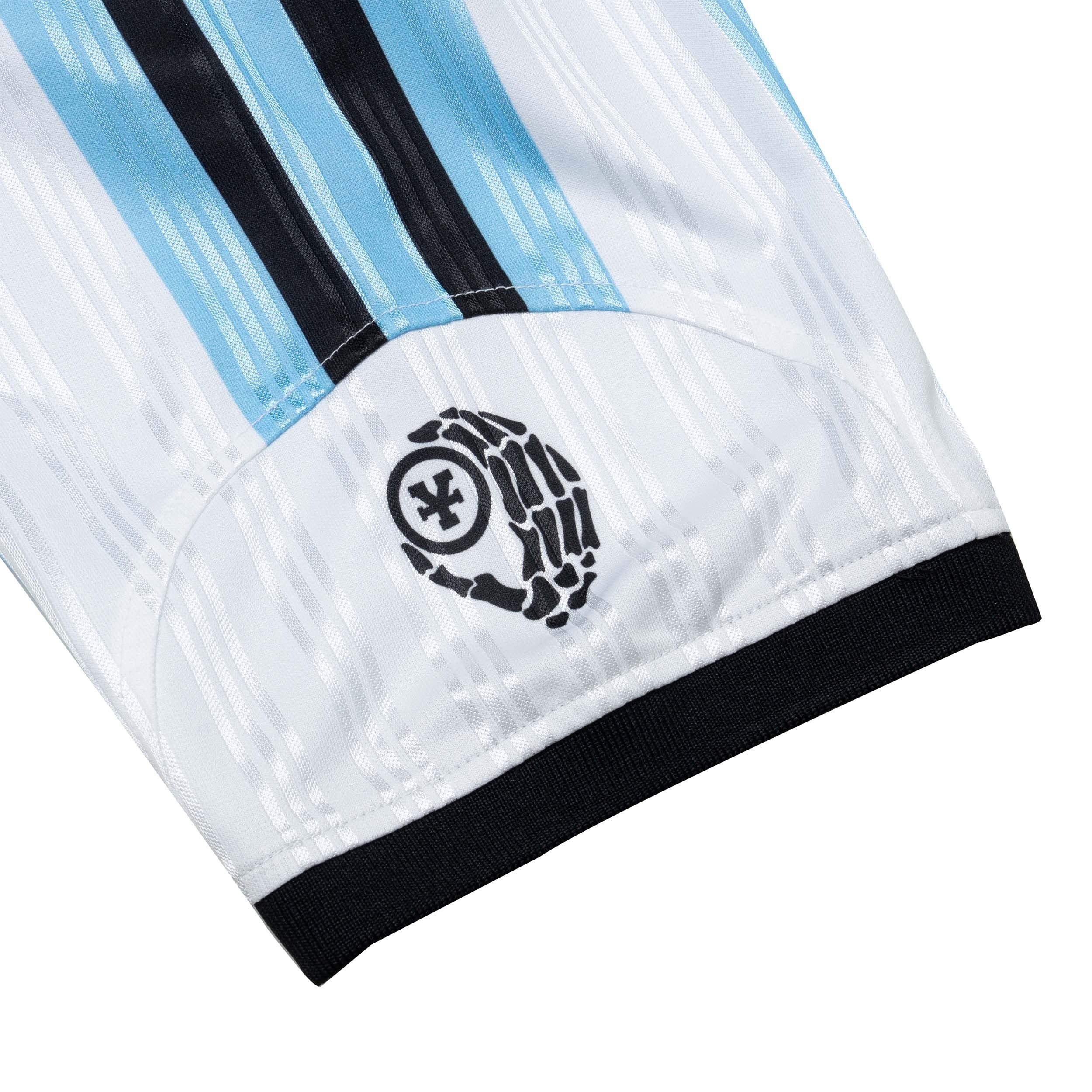 DirtyCoins Striped Soccer Jersey Baby Blue White