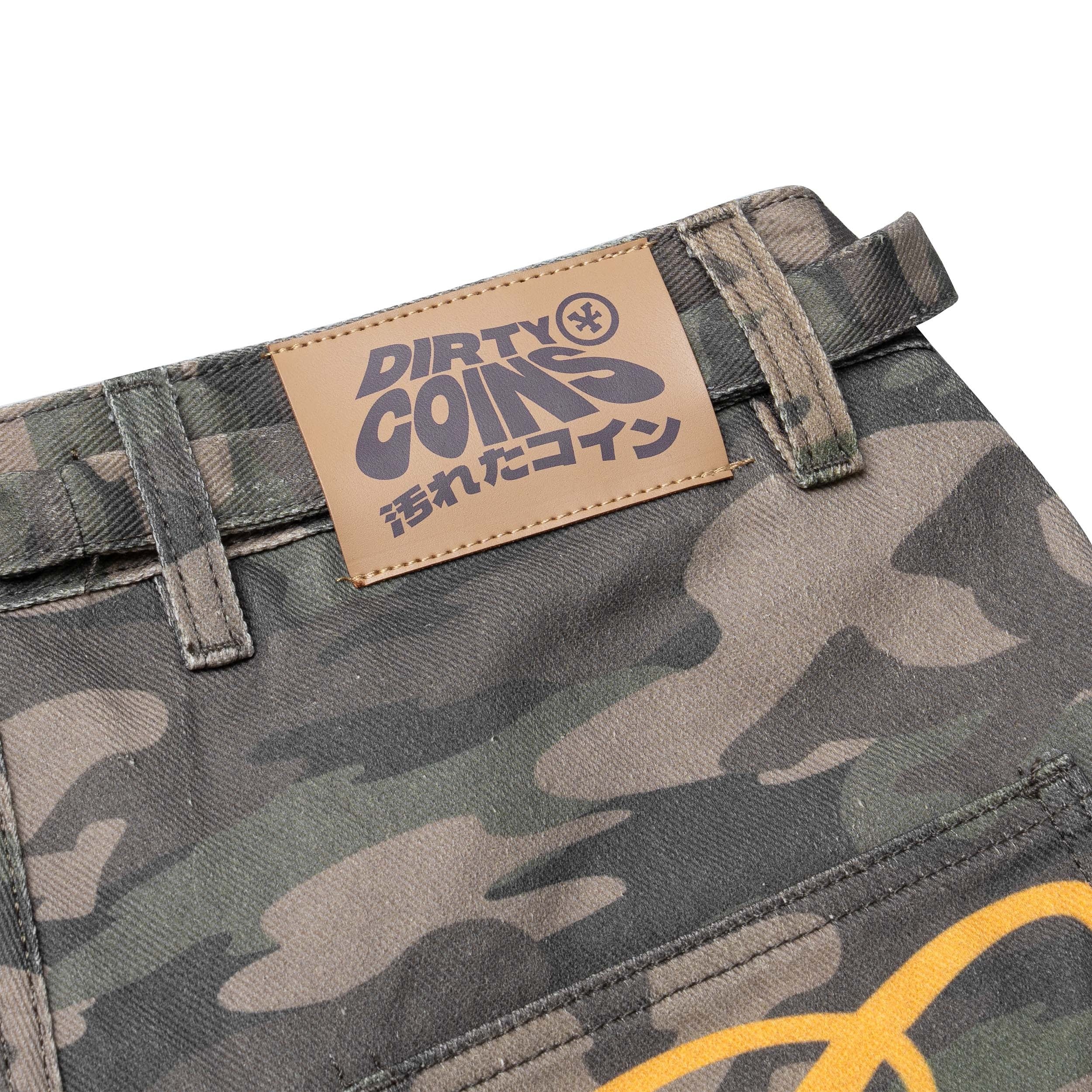 DirtyCoins Drawstring Camo Denim Cargo Shorts