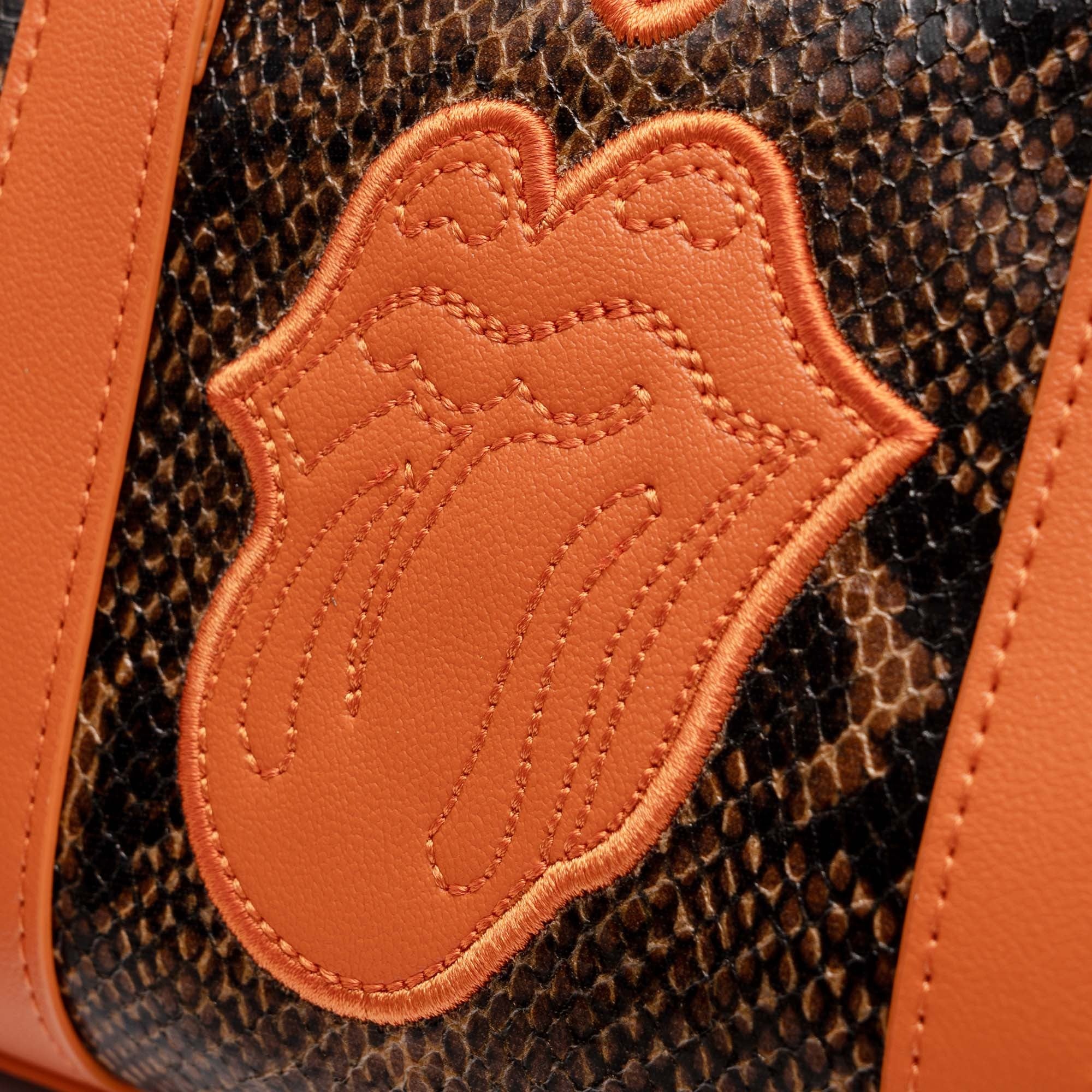 DCxRS Snake Leather Mini Bowler Bag Orange