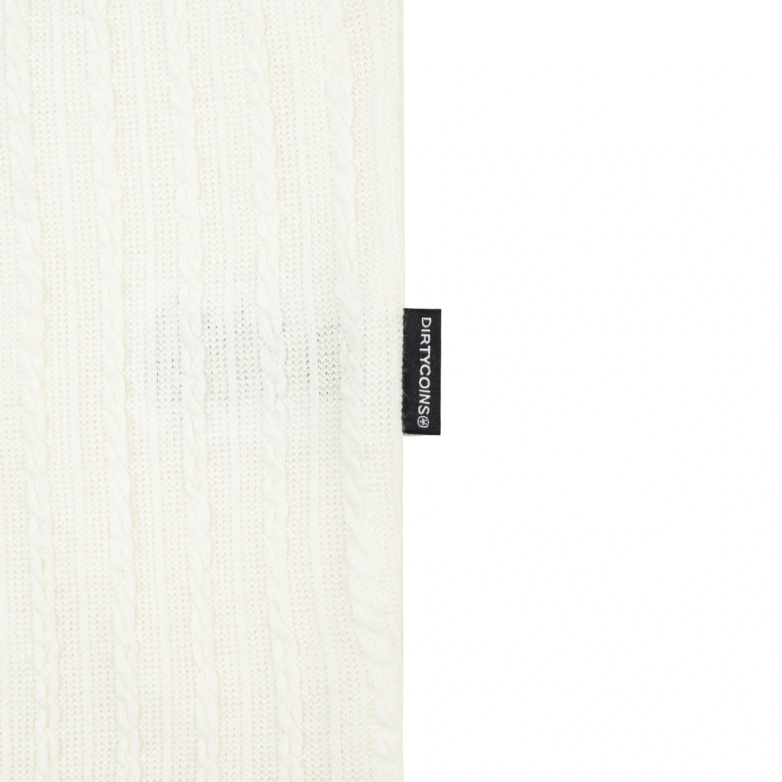 DirtyCoins Embroidery Chain Knit Polo Cream