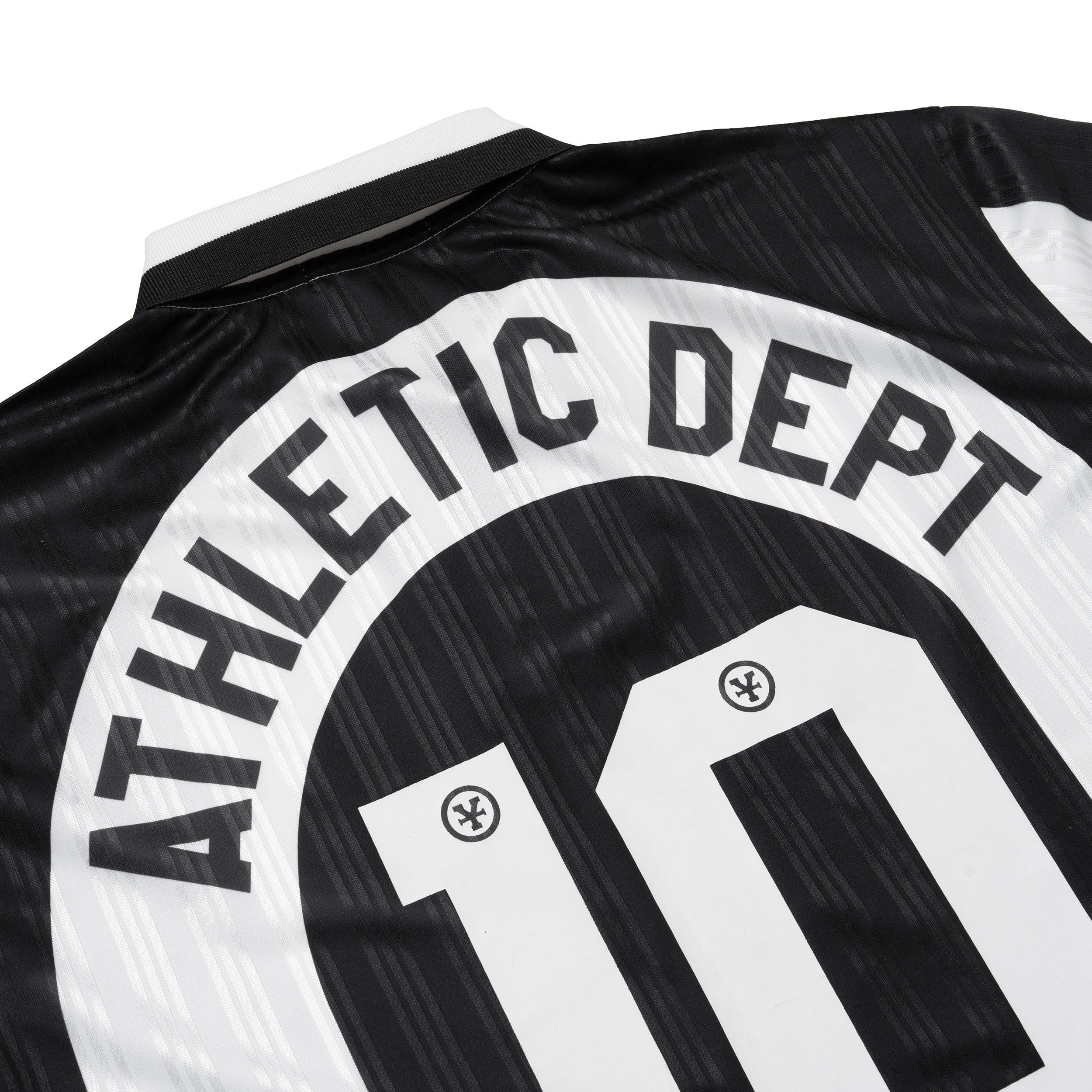 DirtyCoins Striped Soccer Polo Jersey Black White