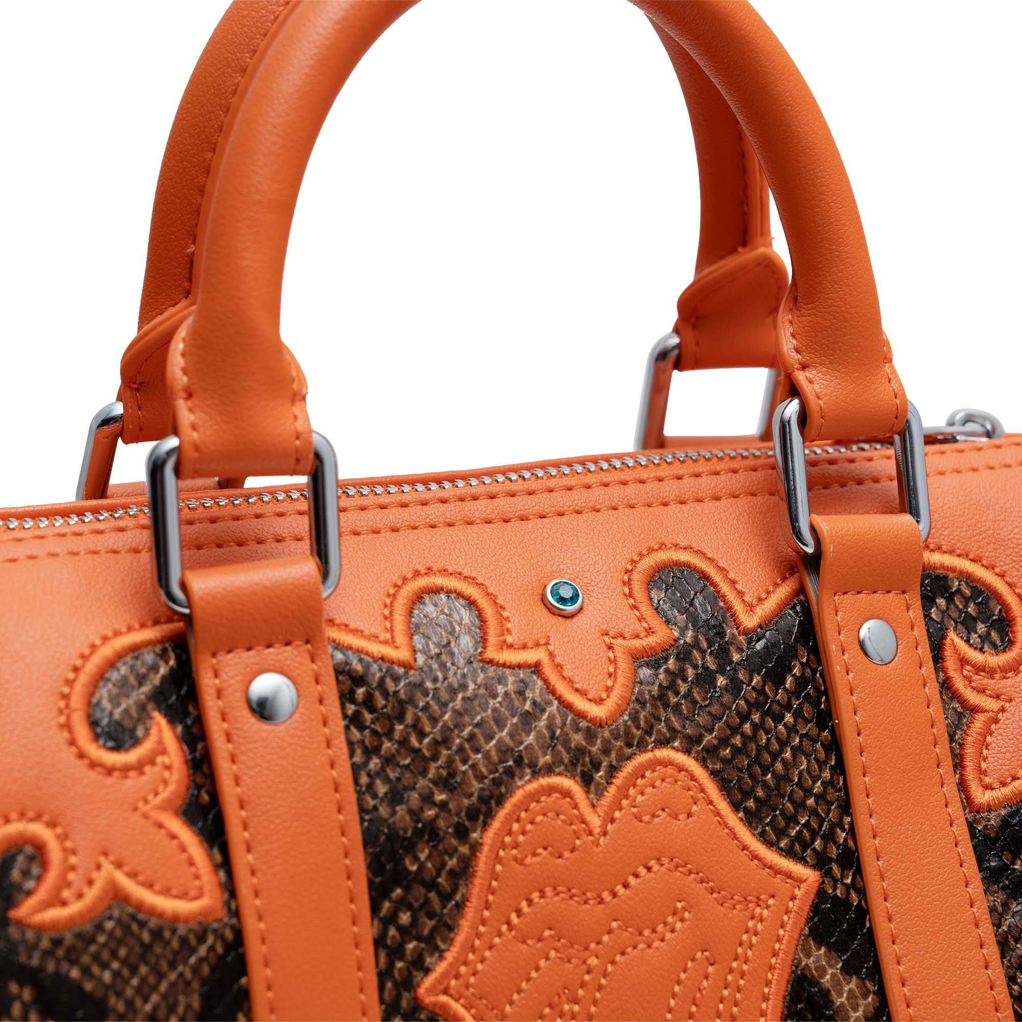 DCxRS Snake Leather Mini Bowler Bag Orange