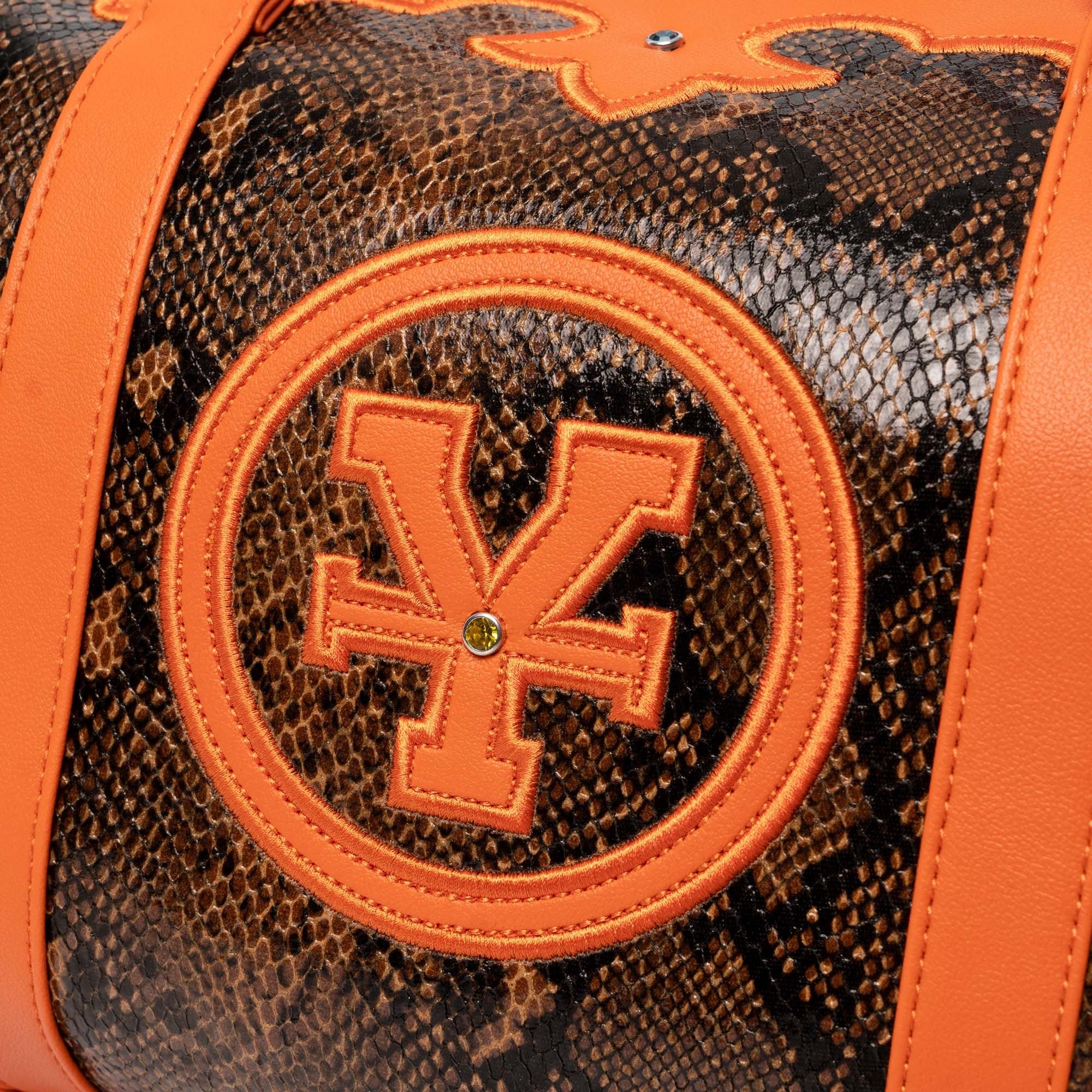 DCxRS Snake Leather Bowler Bag Orange