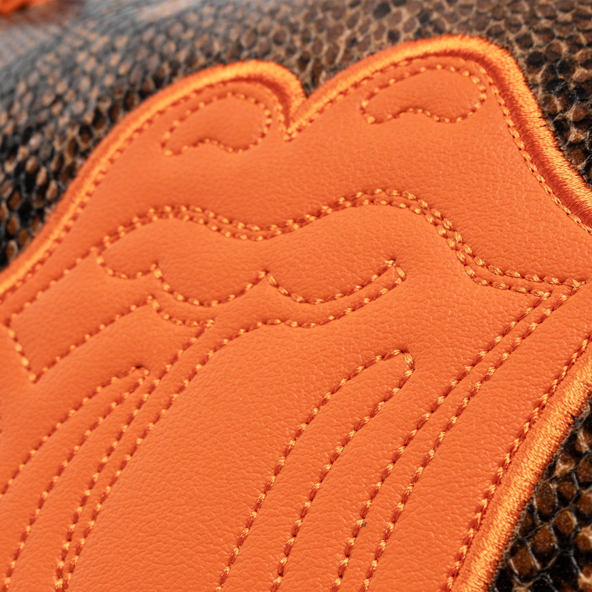 DCxRS Snake Leather Bowler Bag Orange