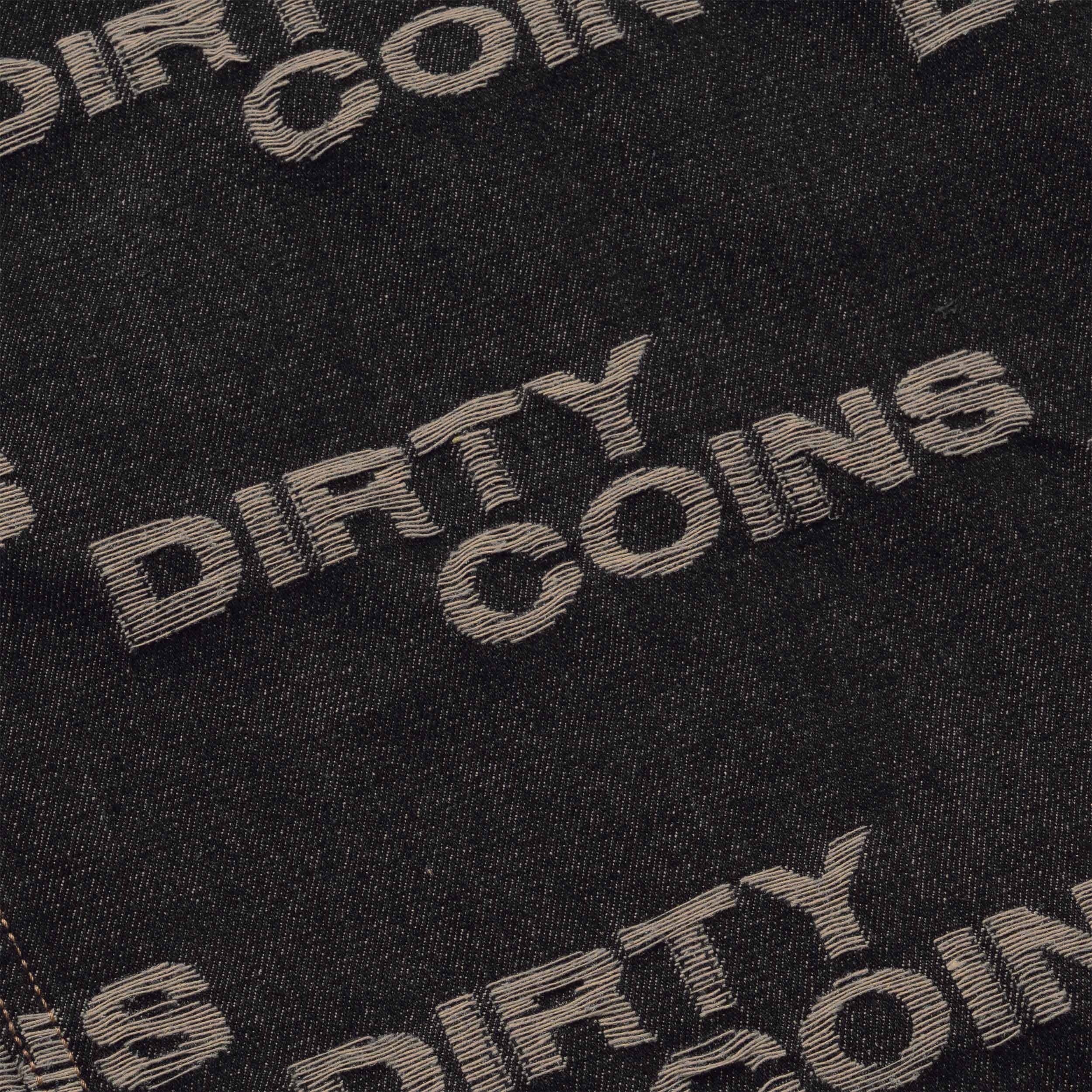 Frayed Logo Denim Jacket - Black