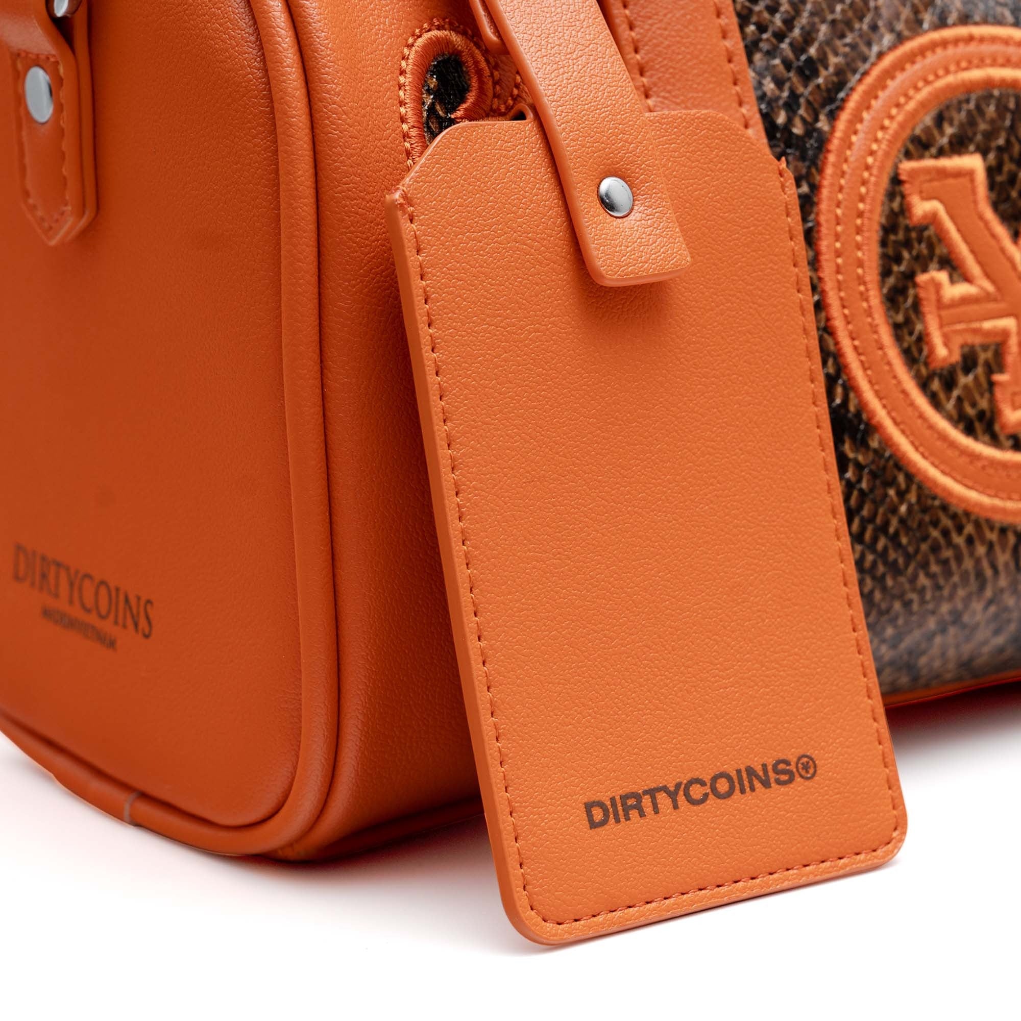 DCxRS Snake Leather Mini Bowler Bag Orange