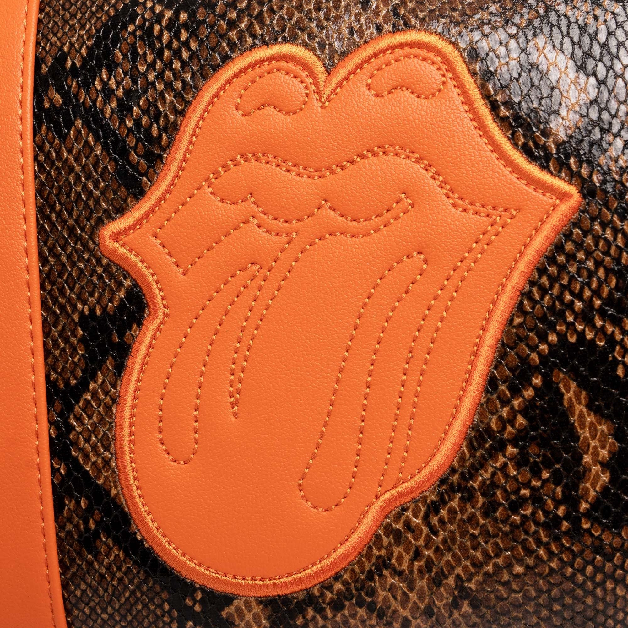 DCxRS Snake Leather Bowler Bag Orange