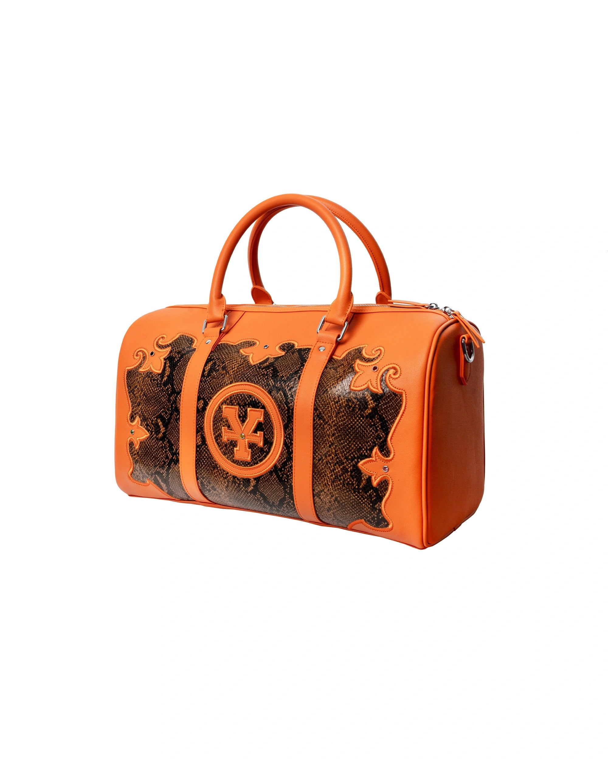DCxRS Snake Leather Bowler Bag Orange