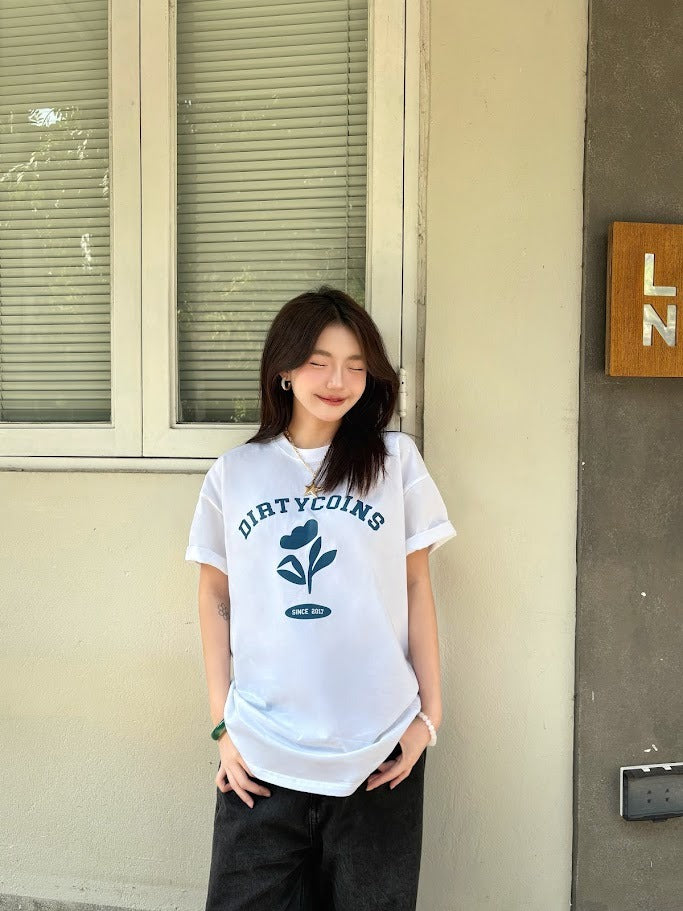 DirtyCoins Floral Silhouette T-Shirt White