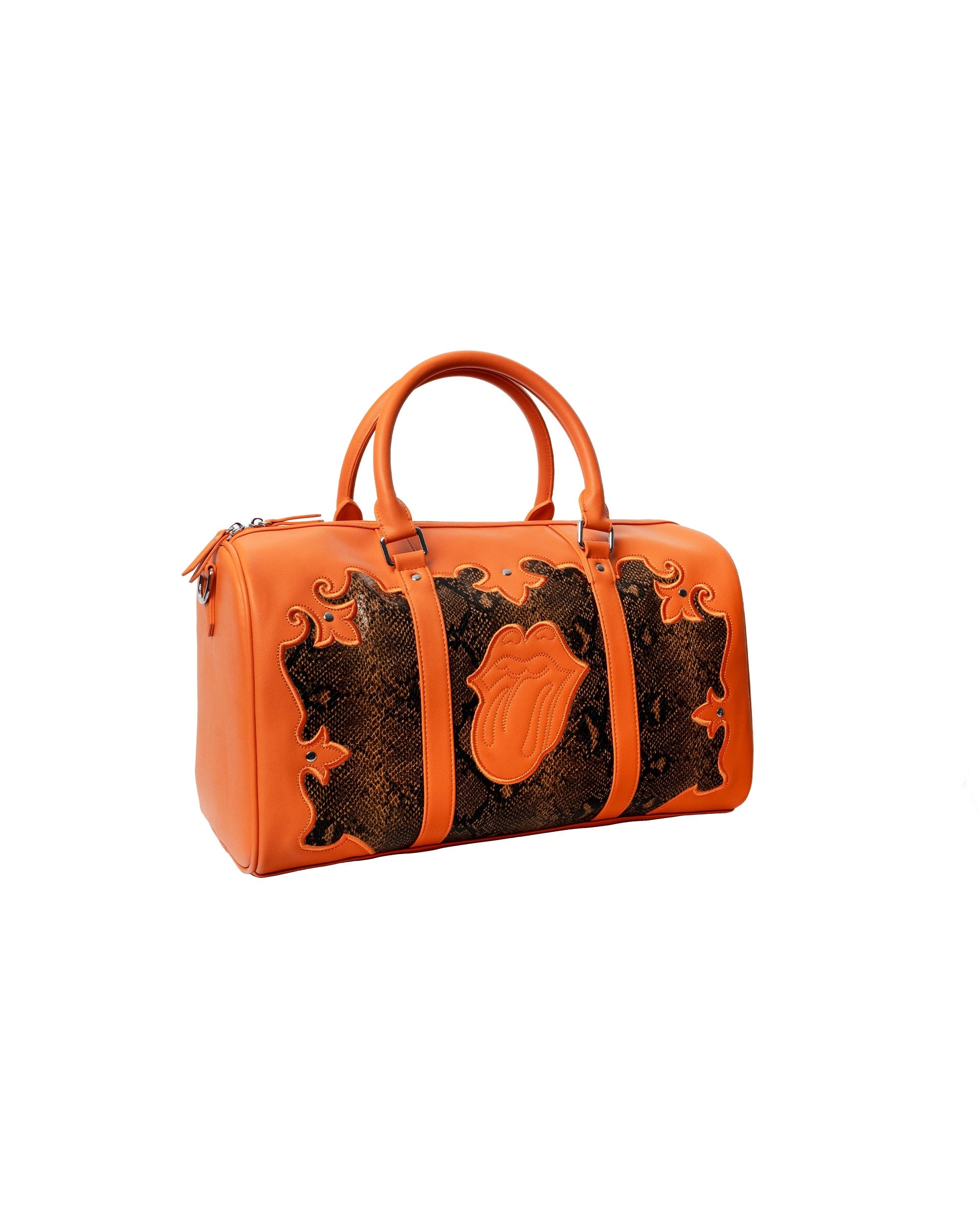 DCxRS Snake Leather Bowler Bag Orange