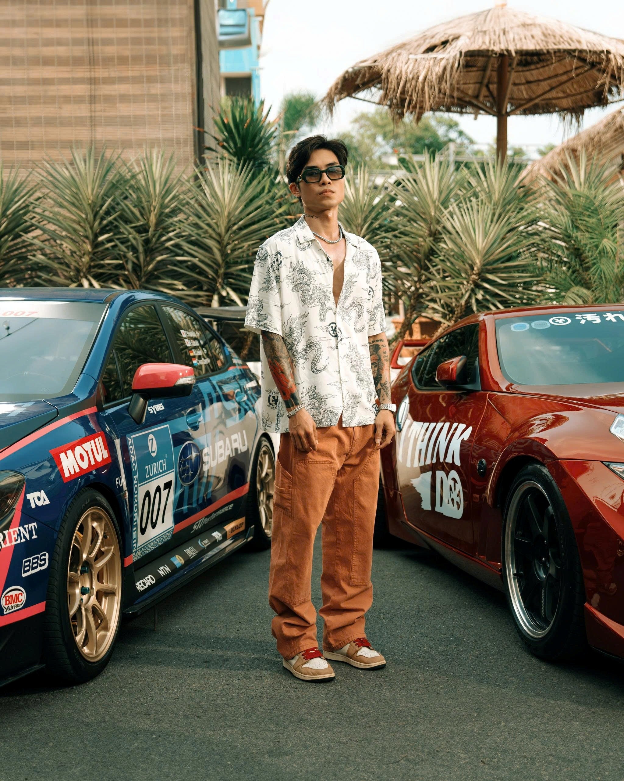 DirtyCoins Relaxed Double Knee Jeans - Orange