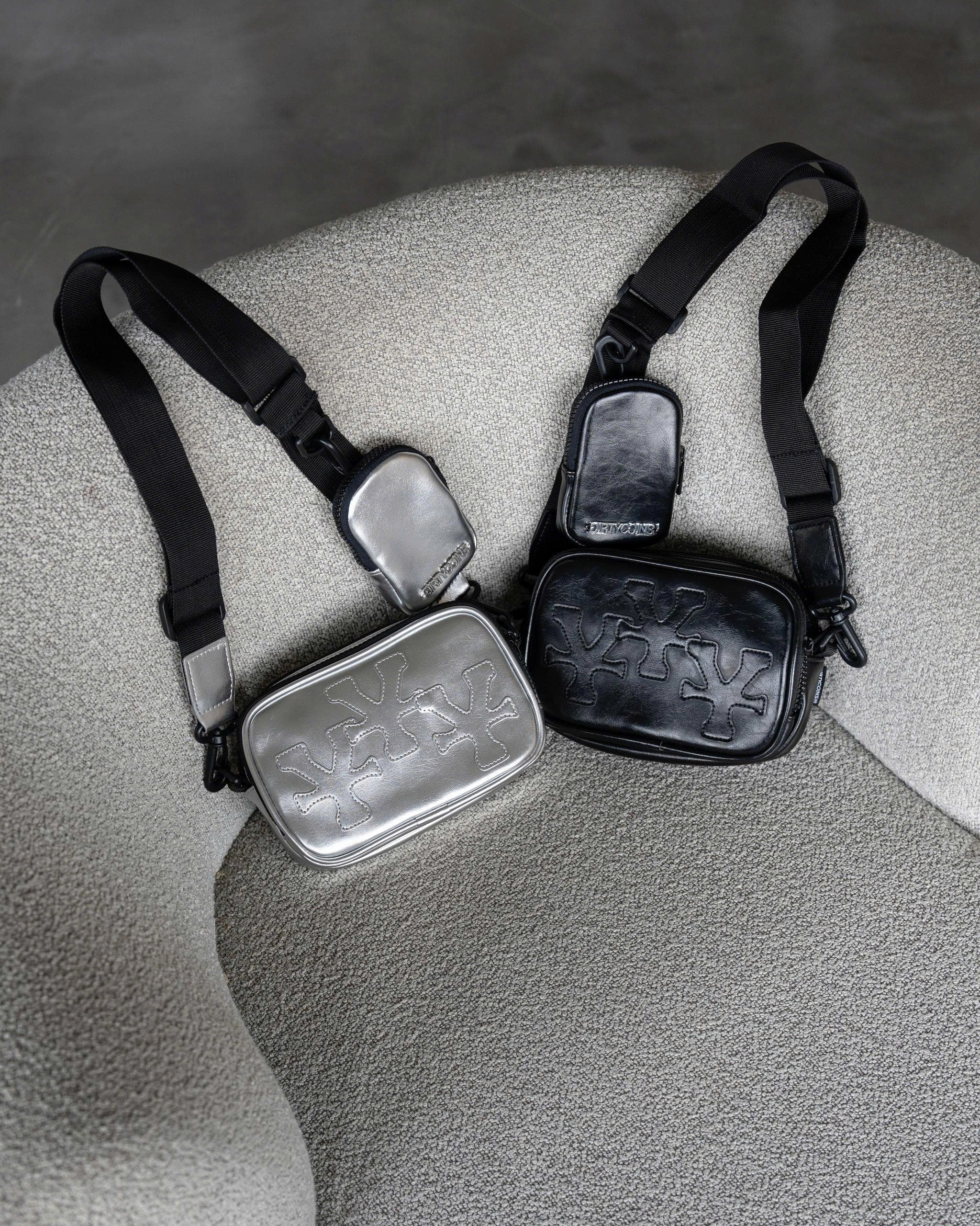 DirtyCoins Logo Patches Crossbody Bag