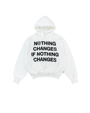 'Nothing Changes' Oversized Hoodie - White