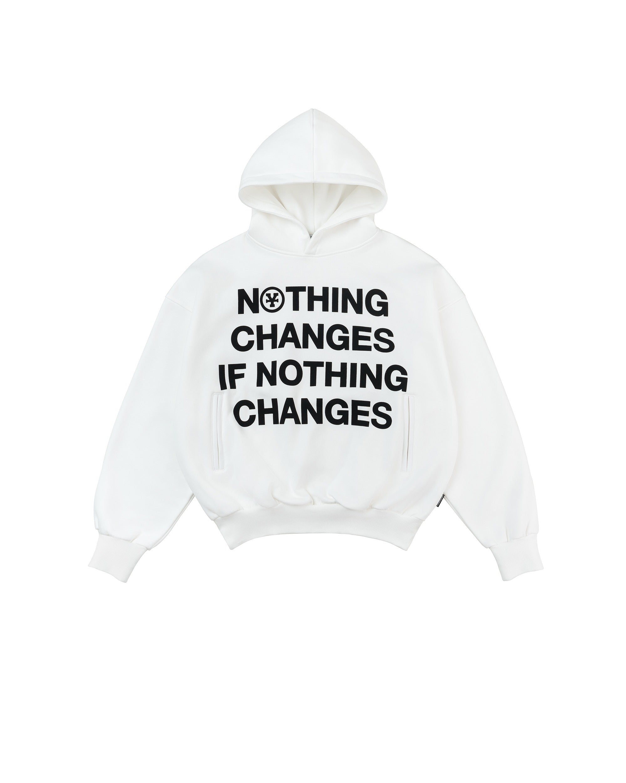 'Nothing Changes' Oversized Hoodie - White