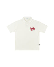 DirtyCoins Embroidery Chain Knit Polo Cream