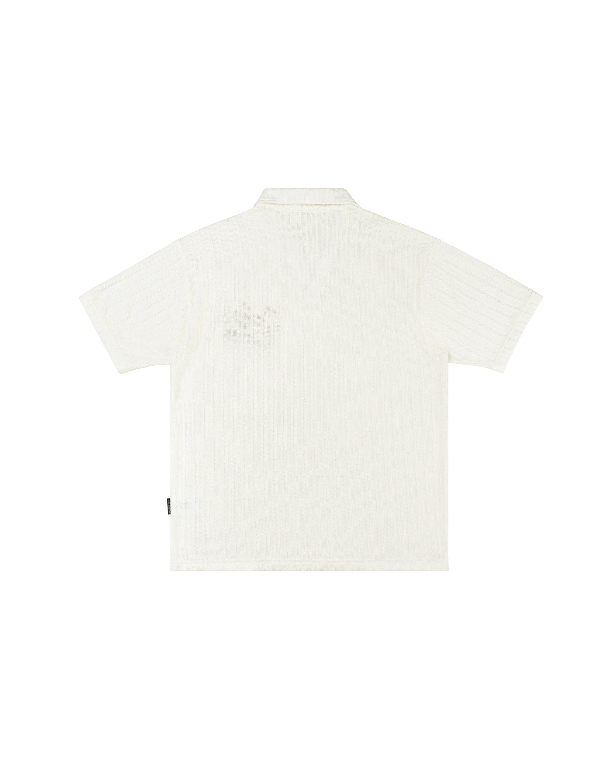 DirtyCoins Embroidery Chain Knit Polo Cream